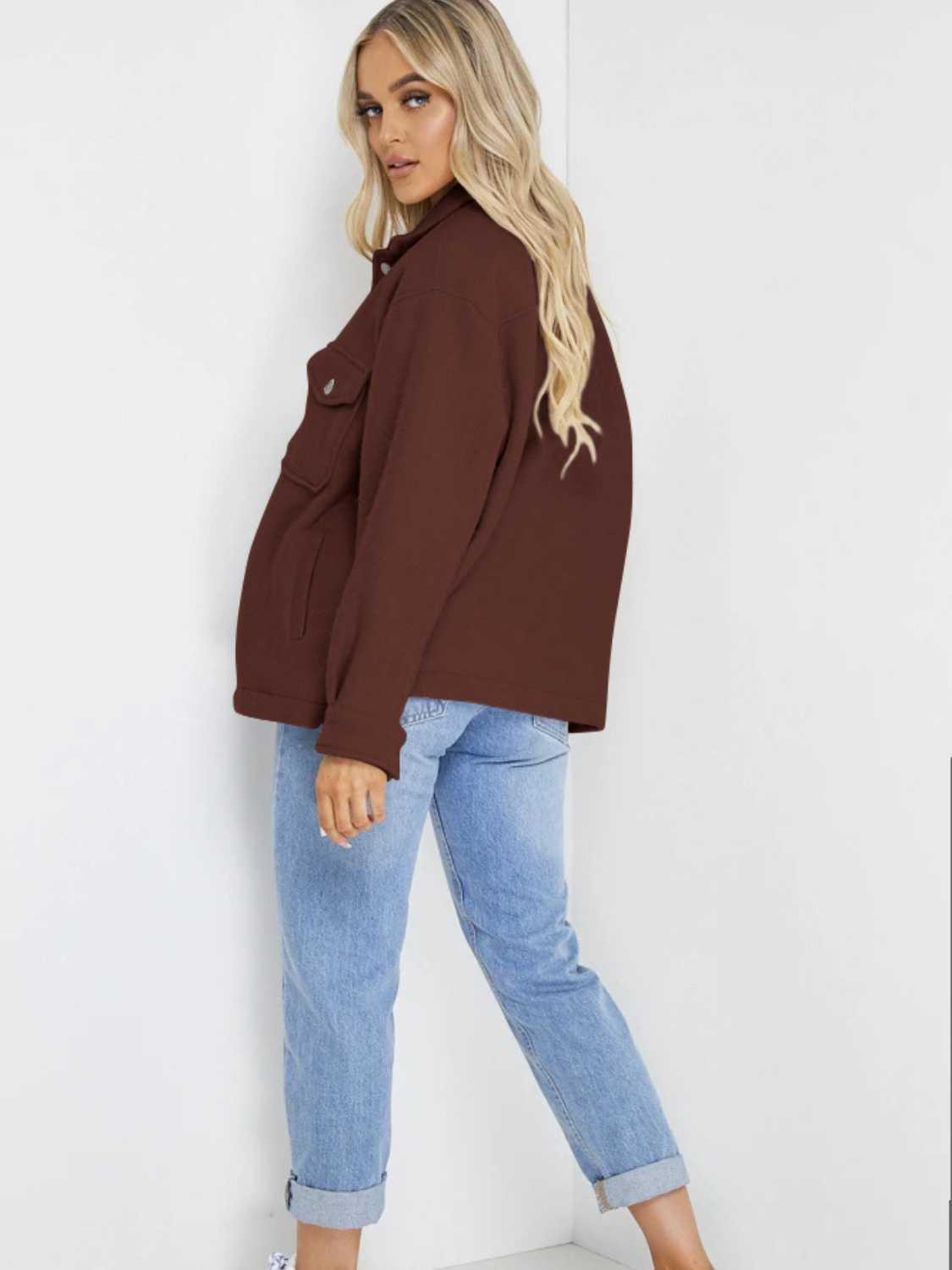 Button Down Denim Jacket - Clothes For Her Online Store