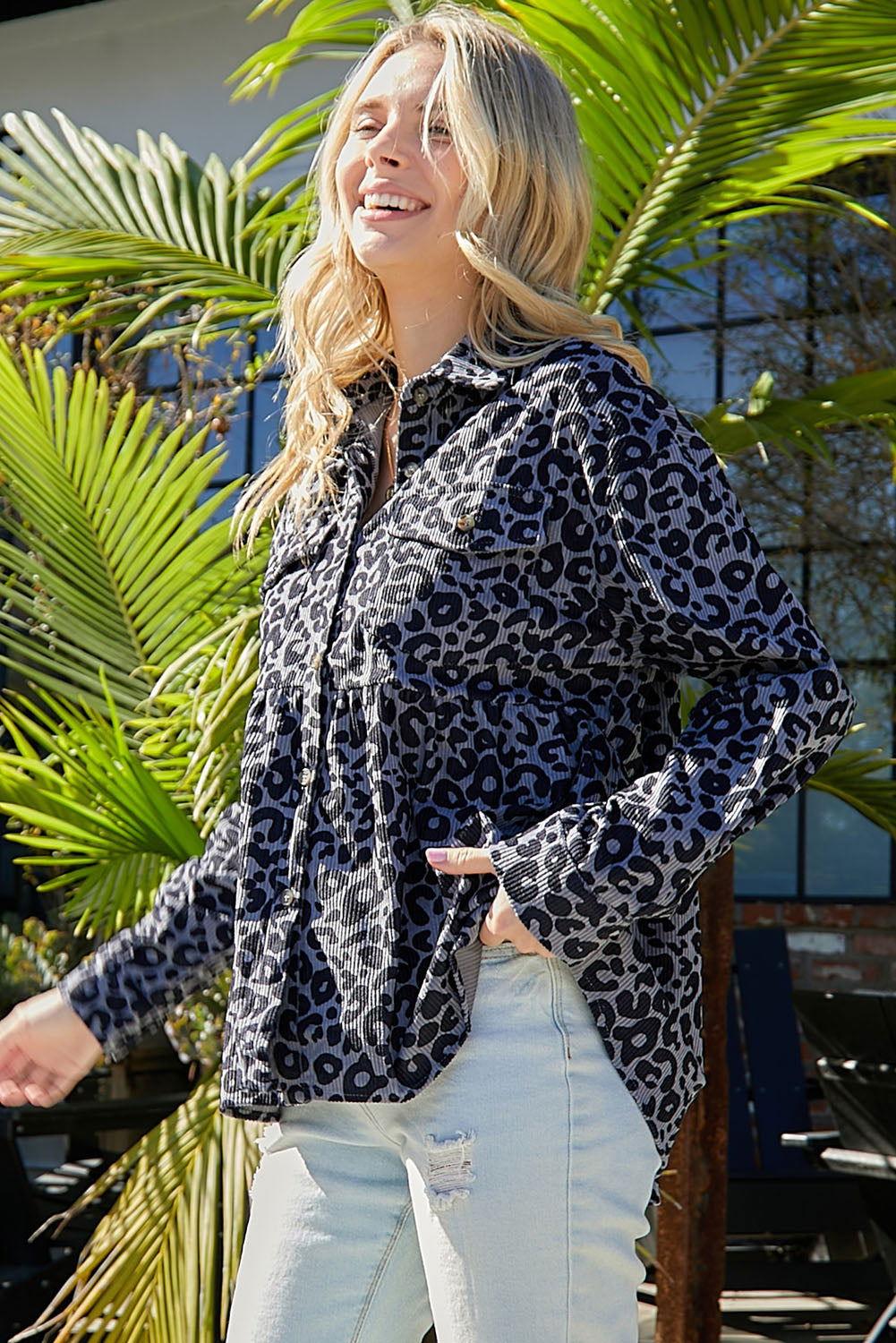 Button Down Shirt Jacket - Clothes For Her Online Store