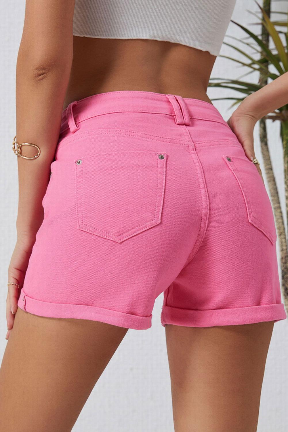 Buttoned Shorts with Pockets - Clothes For Her Online Store