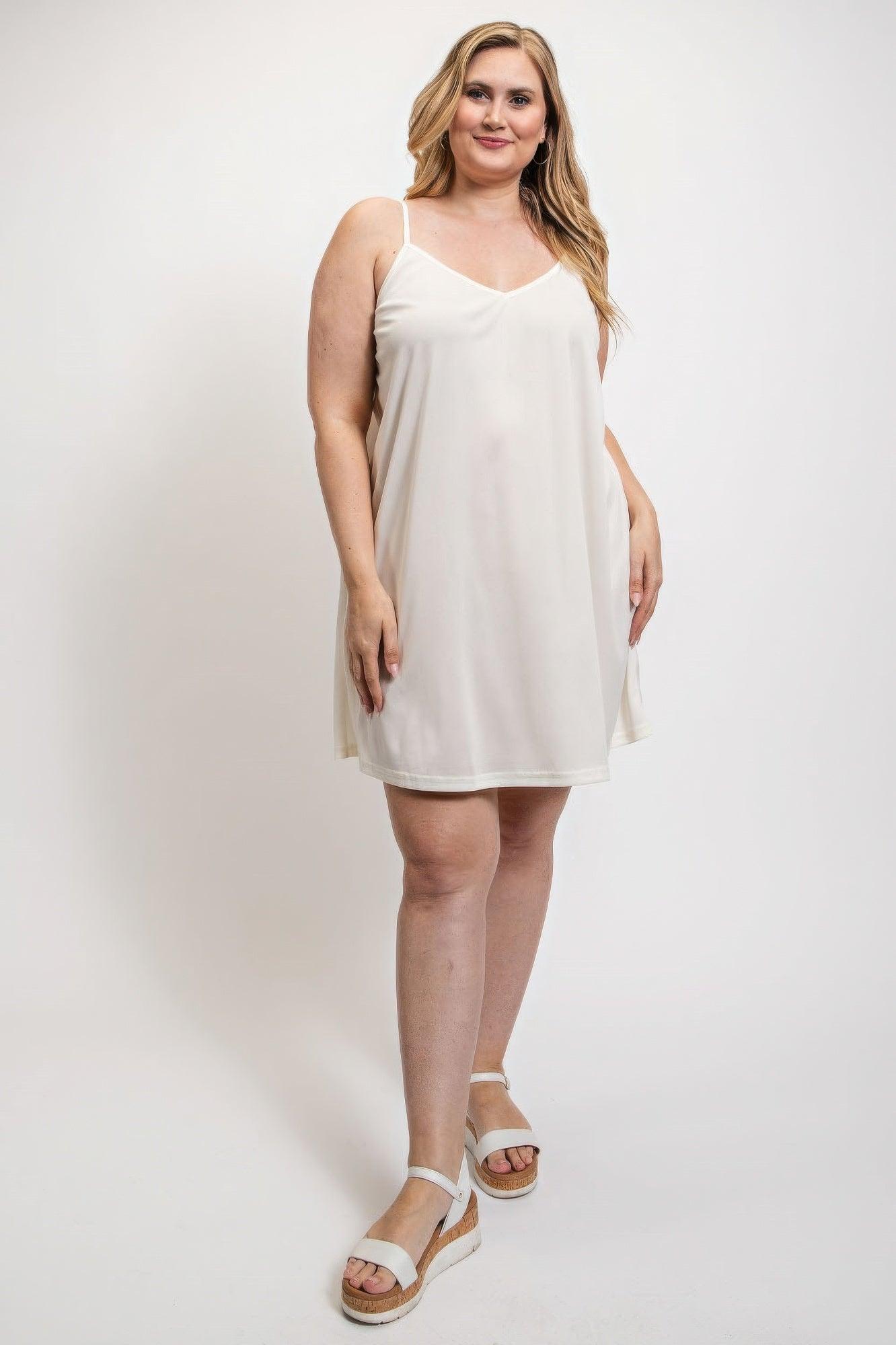V-neck slip dress with adjustable straps - Clothes For Her Online Store