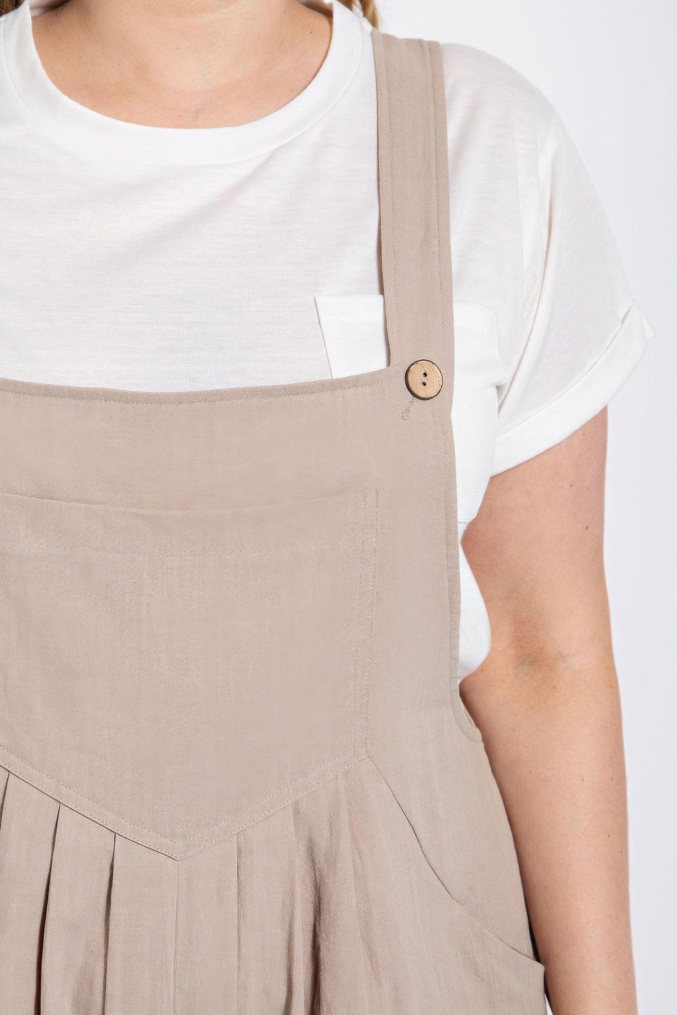Pintuck detail overall with side pockets - Clothes For Her Online Store