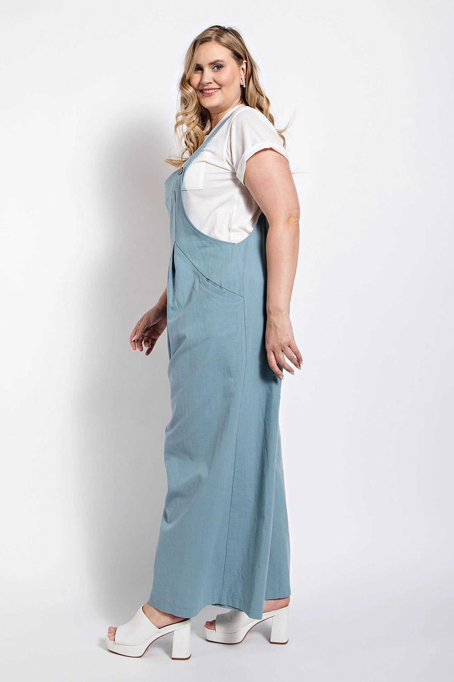 Pintuck detail overall with side pockets - Clothes For Her Online Store