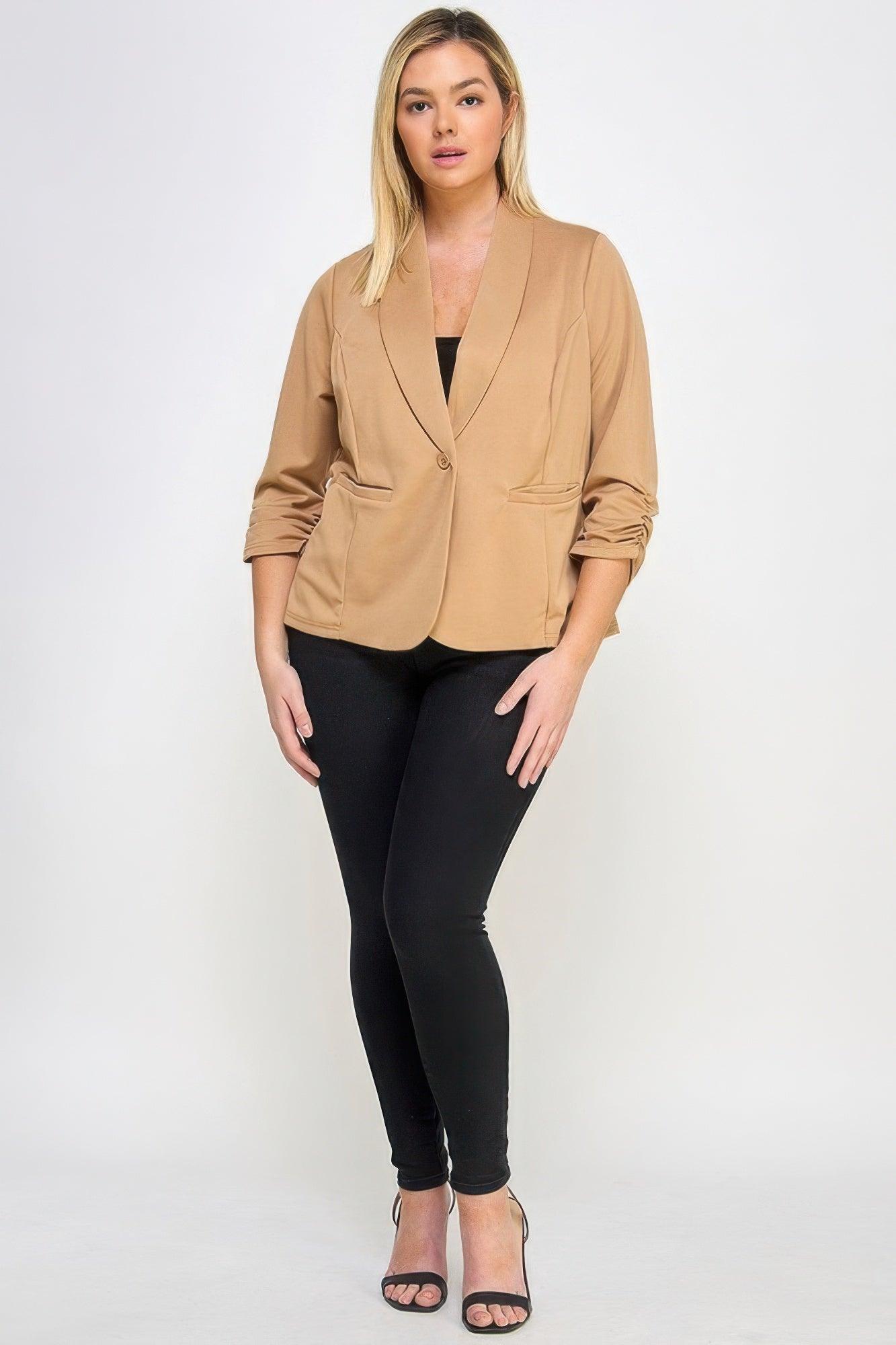 Techno Scuba Blazer W/pockets - Clothes For Her Online Store