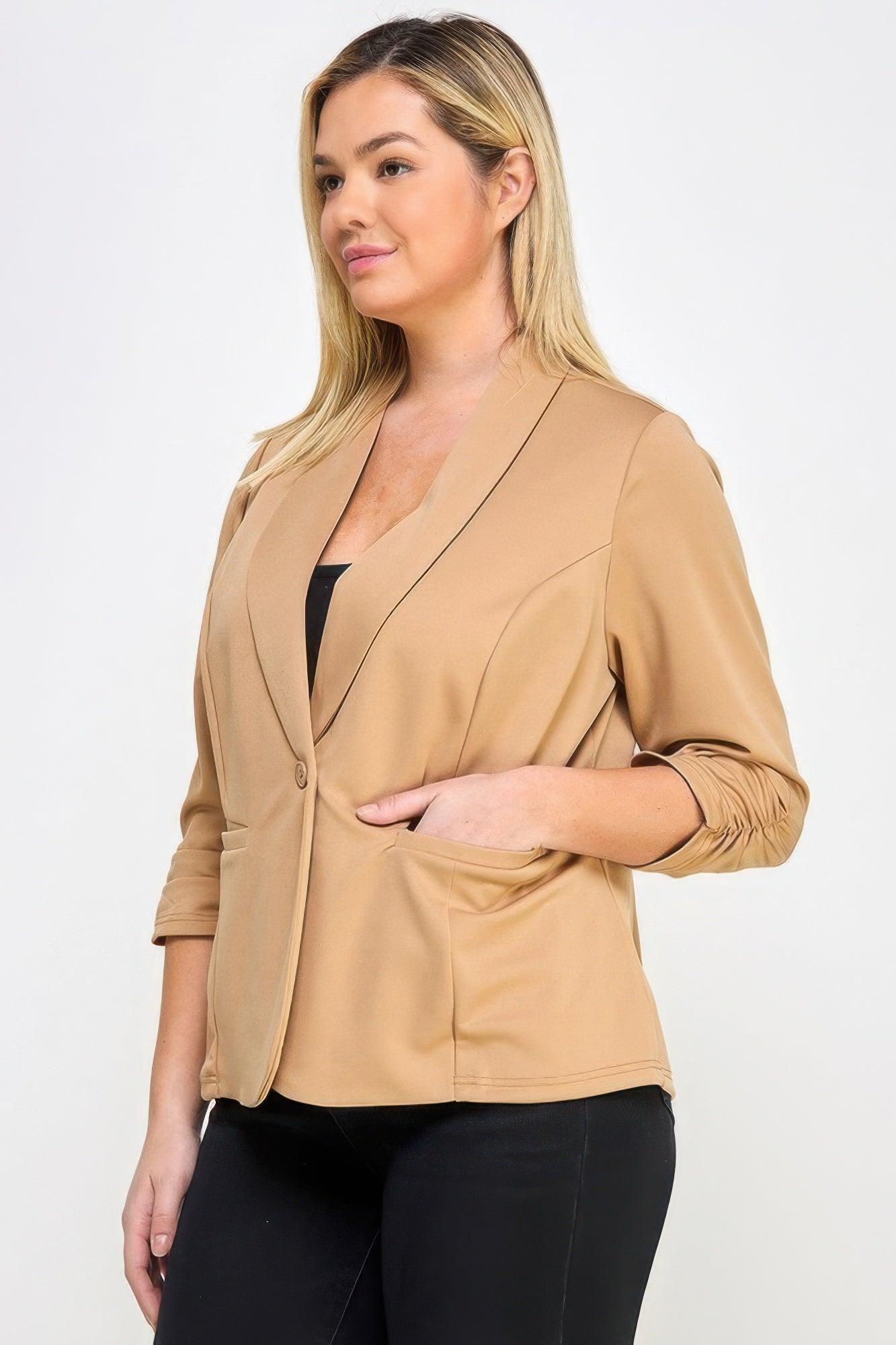 Techno Scuba Blazer W/pockets - Clothes For Her Online Store