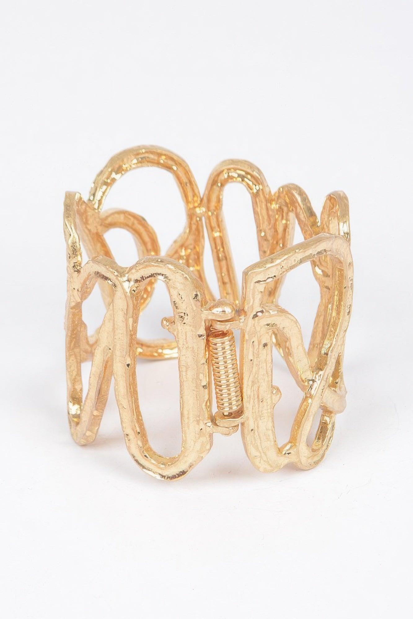 Cast Metal Spring Hinge Cuff - Clothes For Her Online Store