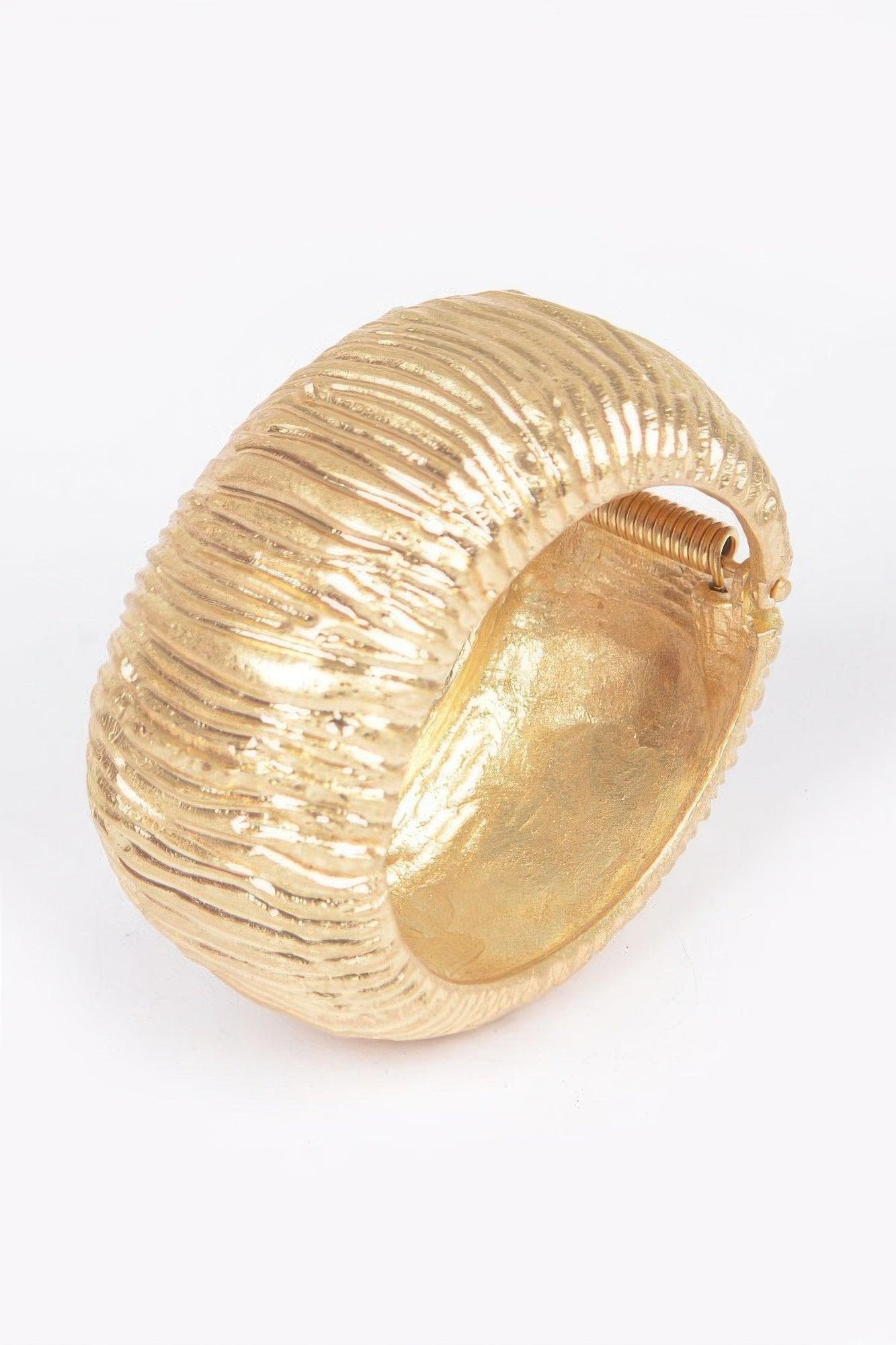 Cast Metal Spring Hinge Cuff - Clothes For Her Online Store