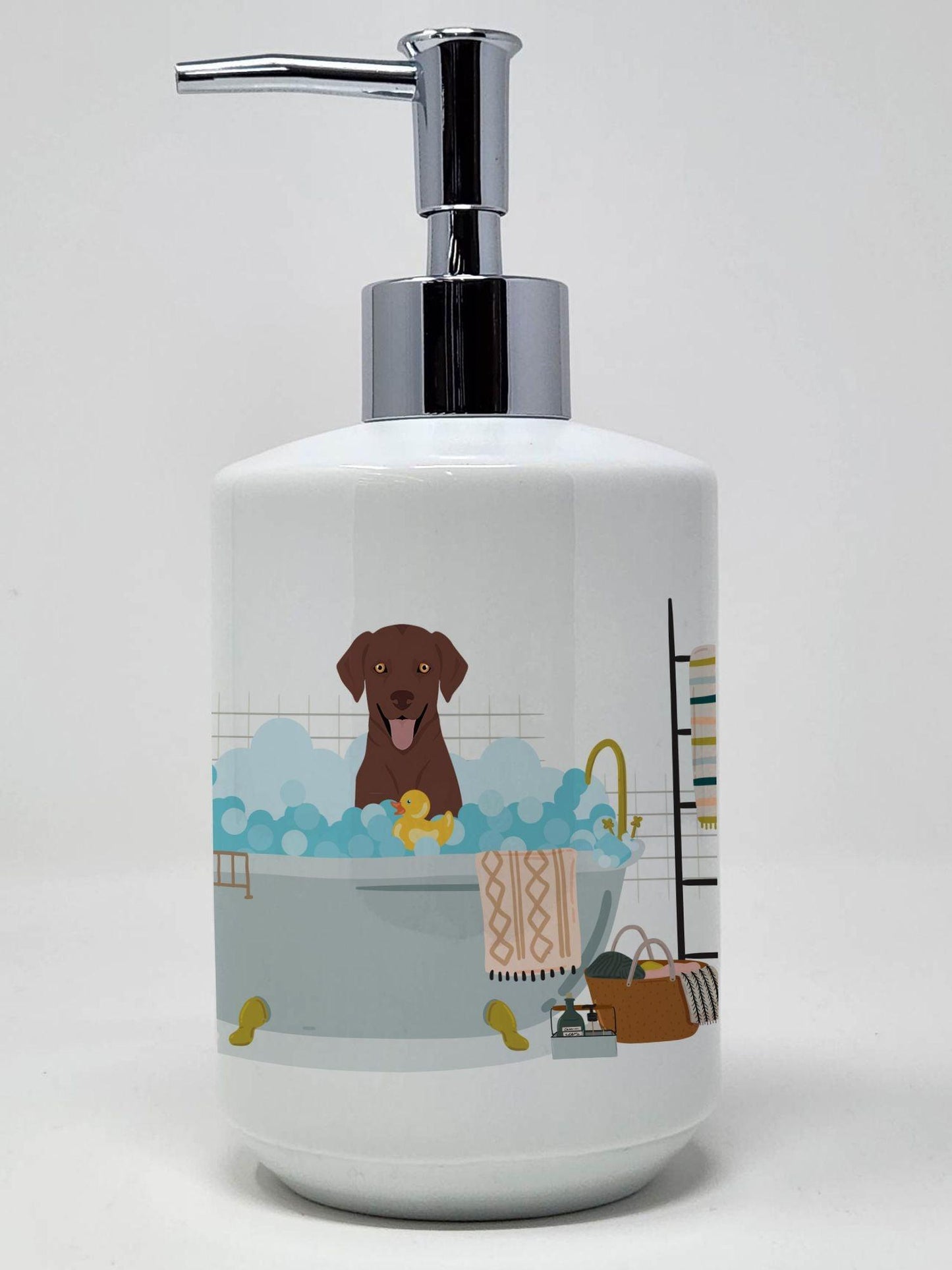Chocolate Labrador Retriever Ceramic Soap Dispenser Hand Soap Dispenser Pump Bottles for Bathroom Kitchen, Empty Refillable Liquid Soap Container - Clothes For Her Online Store