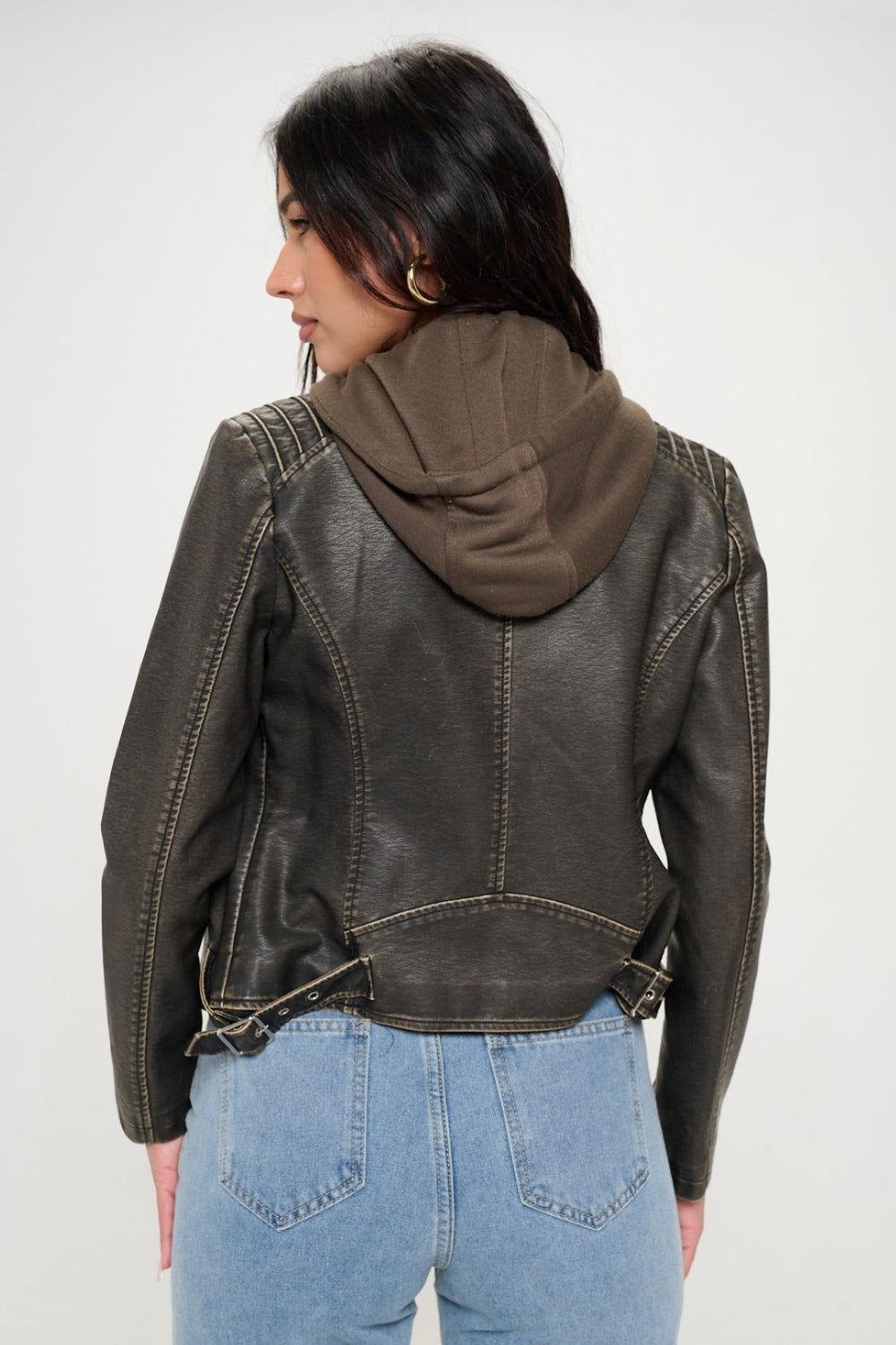 Coalition LA Zip Up Hooded Jacket - Clothes For Her Online Store