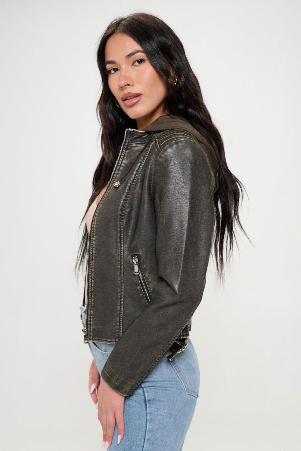 Coalition LA Zip Up Hooded Jacket - Clothes For Her Online Store