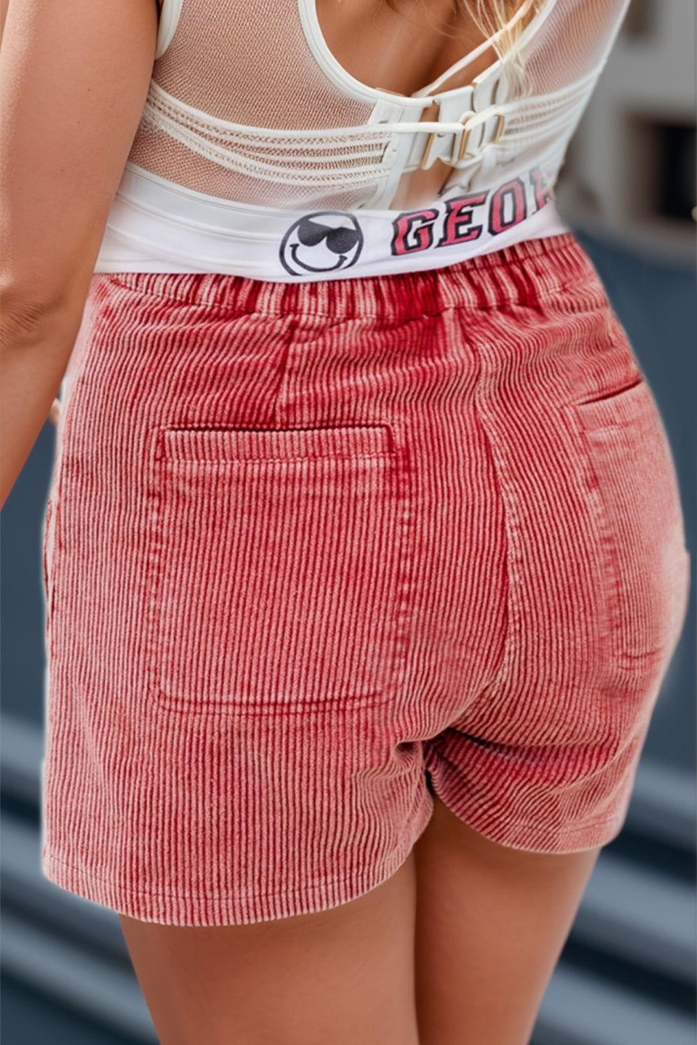 Corduroy Shorts with Pockets - Clothes For Her Online Store