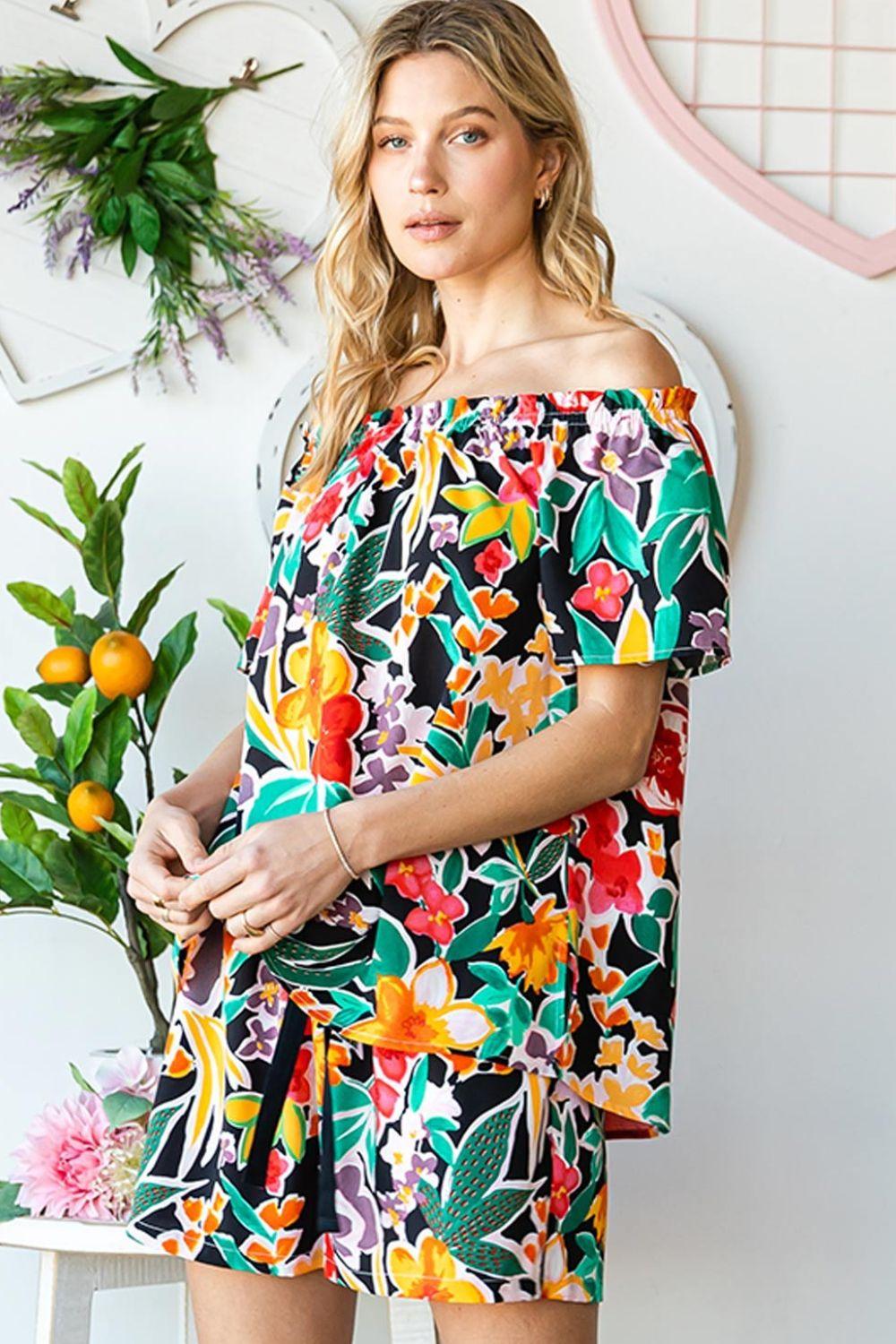 Cotton Bleu by Nu Label Floral Off-Shoulder Top - Clothes For Her Online Store
