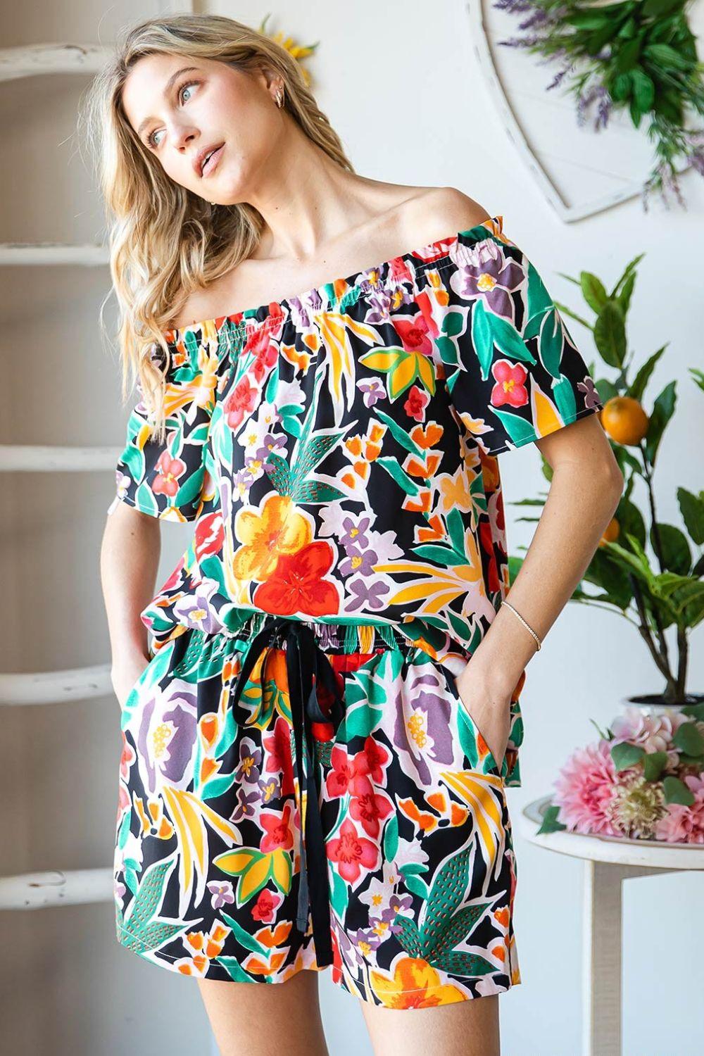 Cotton Bleu by Nu Label Floral Off-Shoulder Top - Clothes For Her Online Store