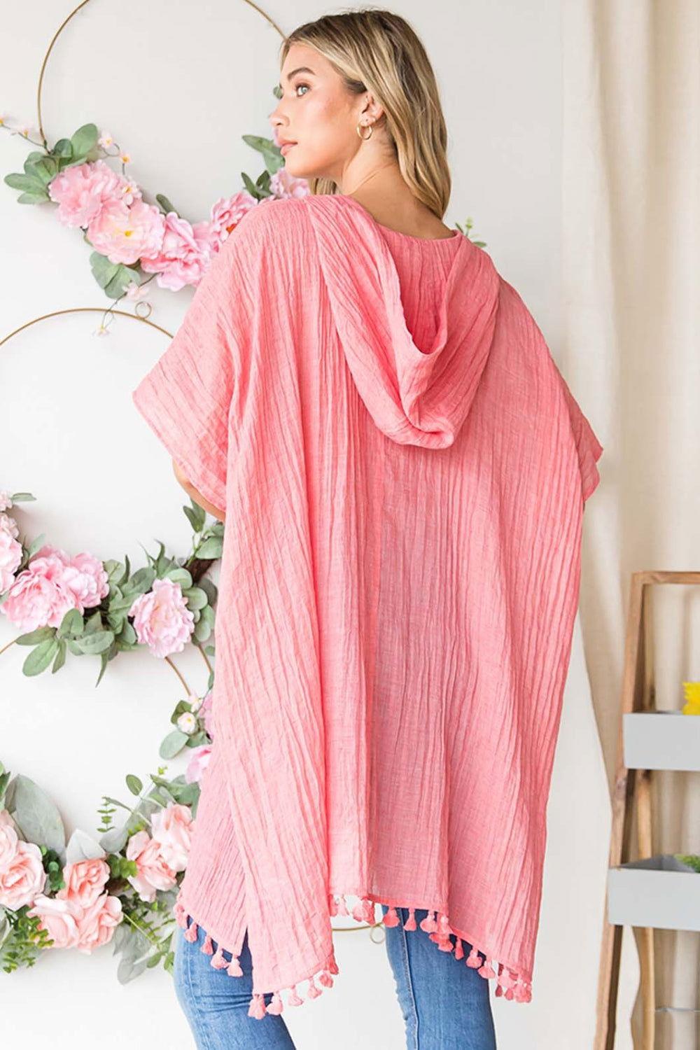 Cotton Bleu by Nu Label Tassel Hem Hooded Cover Up - Clothes For Her Online Store
