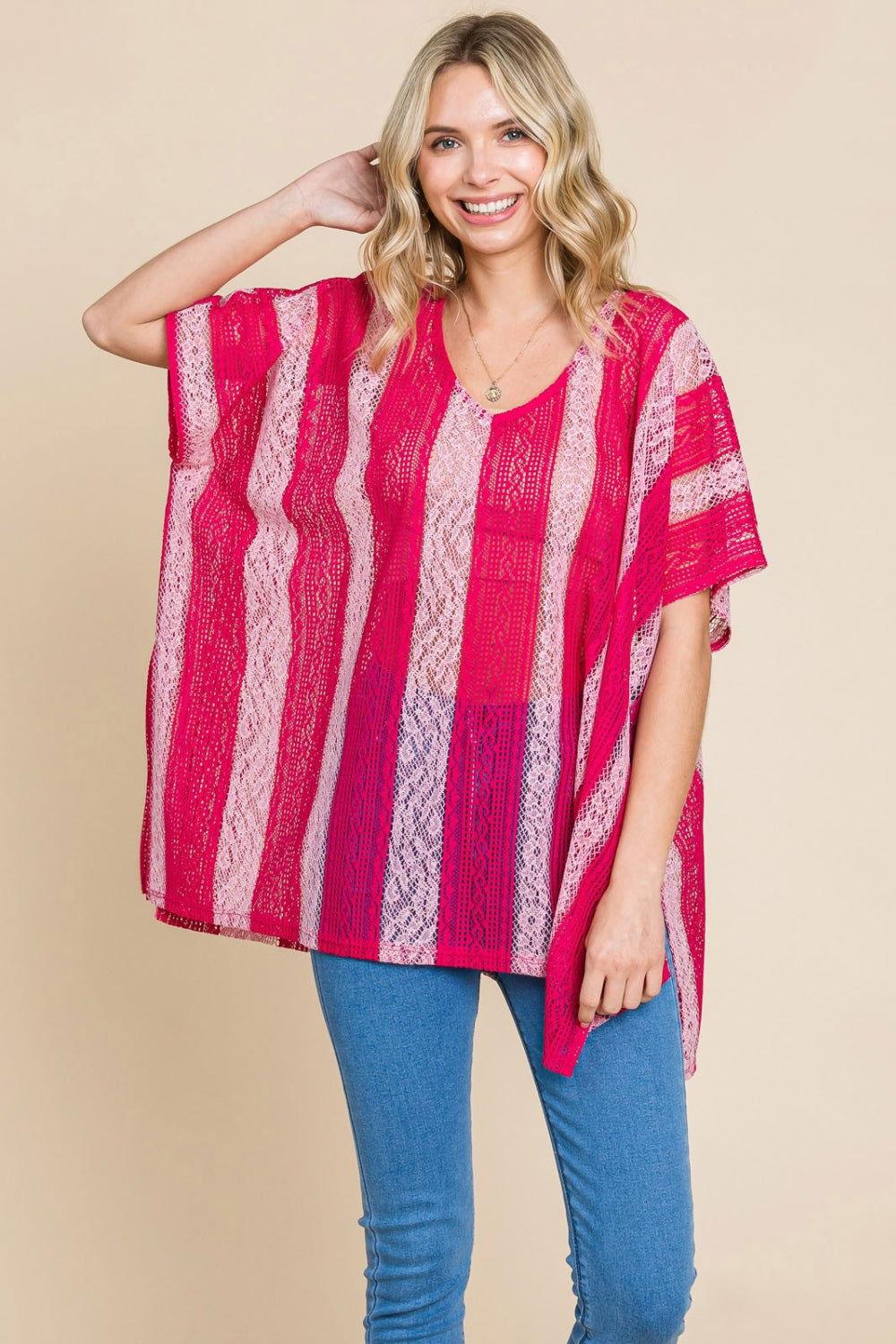 Cotton Bleu by Nu Label V Neck Drop Shoulder Oversize Top - Clothes For Her Online Store