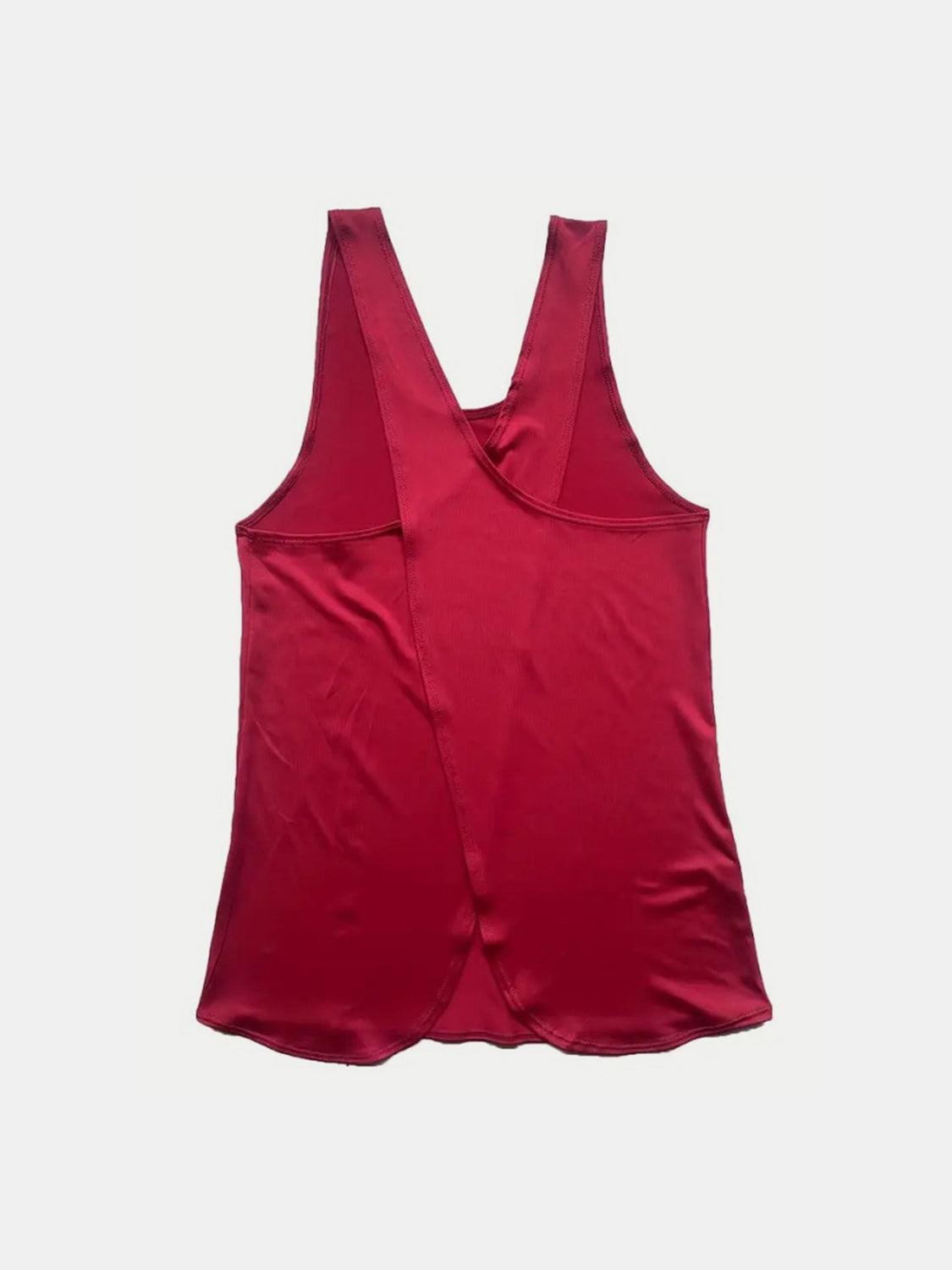 Crisscross Scoop Neck Active Tank - Clothes For Her Online Store