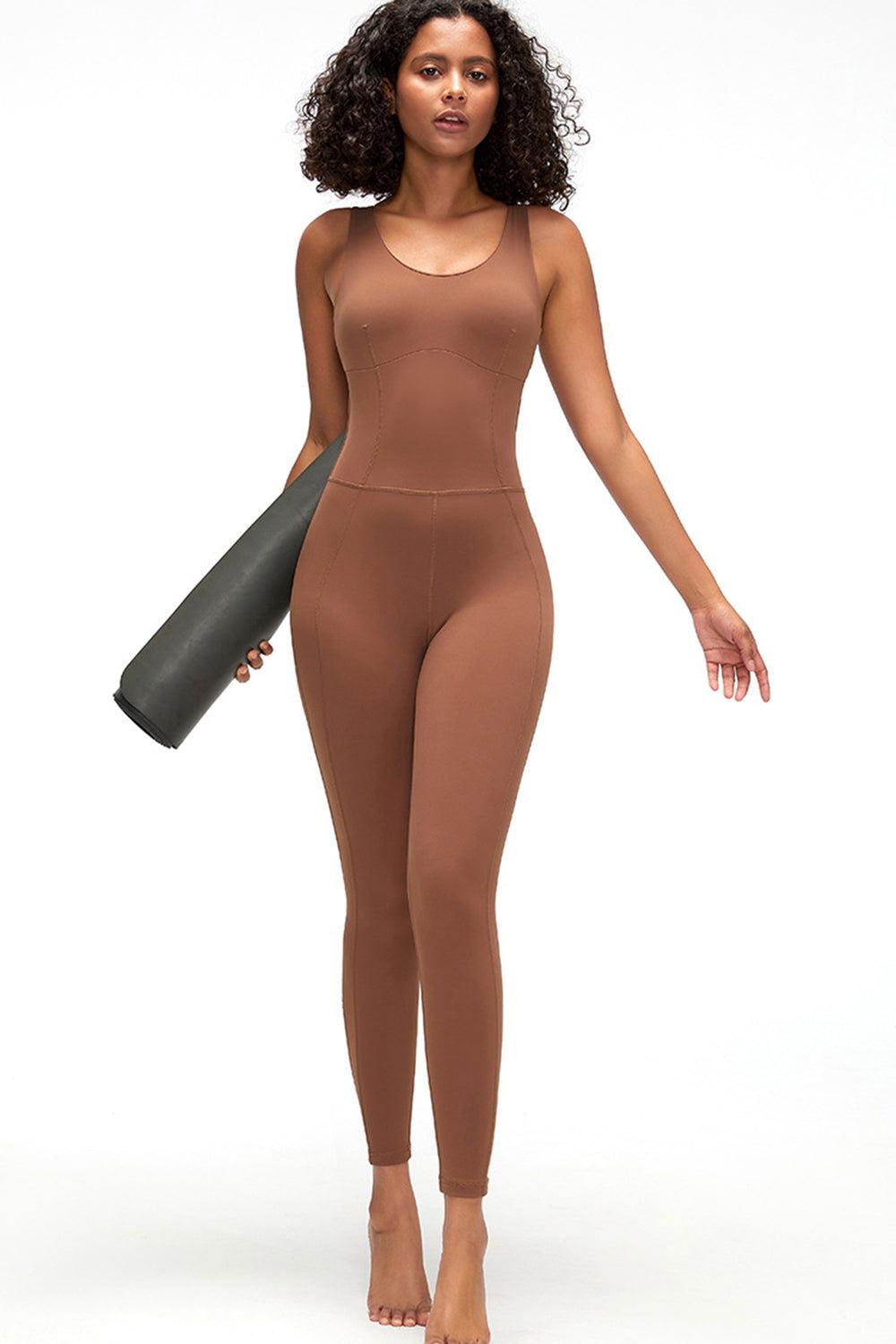 Crisscross Wide Strap Active Jumpsuit - Clothes For Her Online Store
