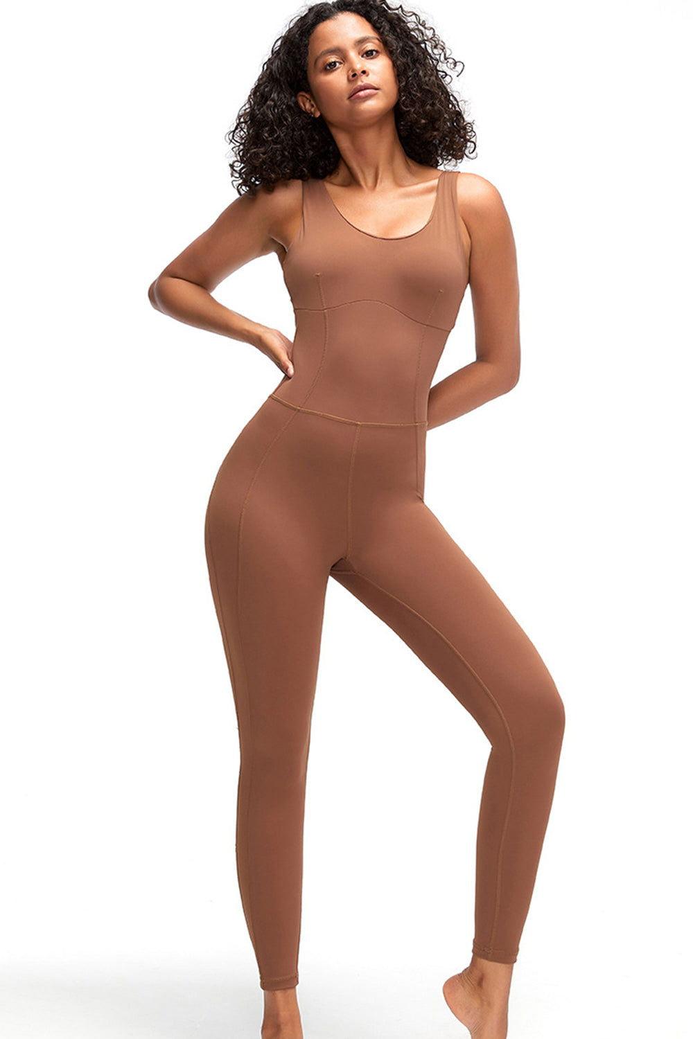 Crisscross Wide Strap Active Jumpsuit - Clothes For Her Online Store
