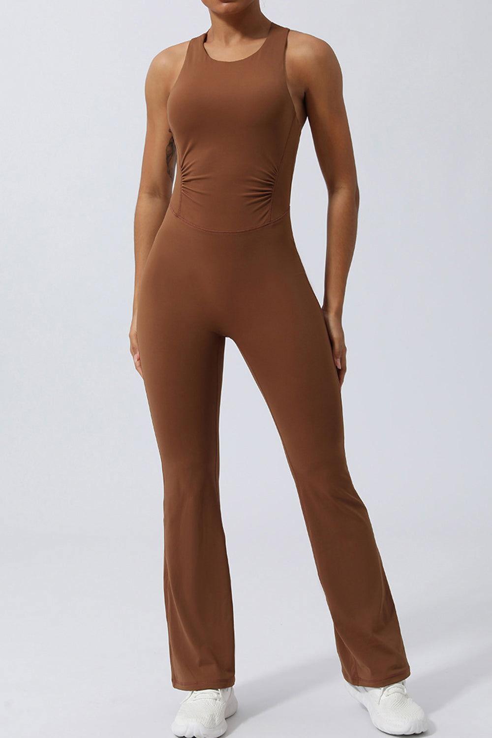 Crisscross Wide Strap Sleeveless Jumpsuit - Clothes For Her Online Store