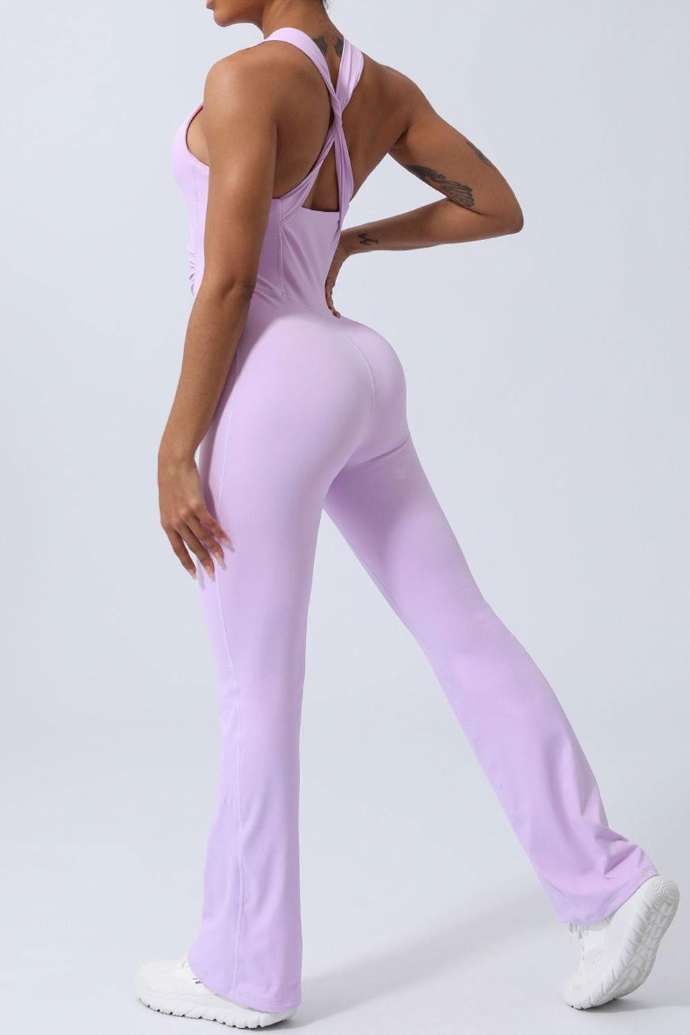 Crisscross Wide Strap Sleeveless Jumpsuit - Clothes For Her Online Store