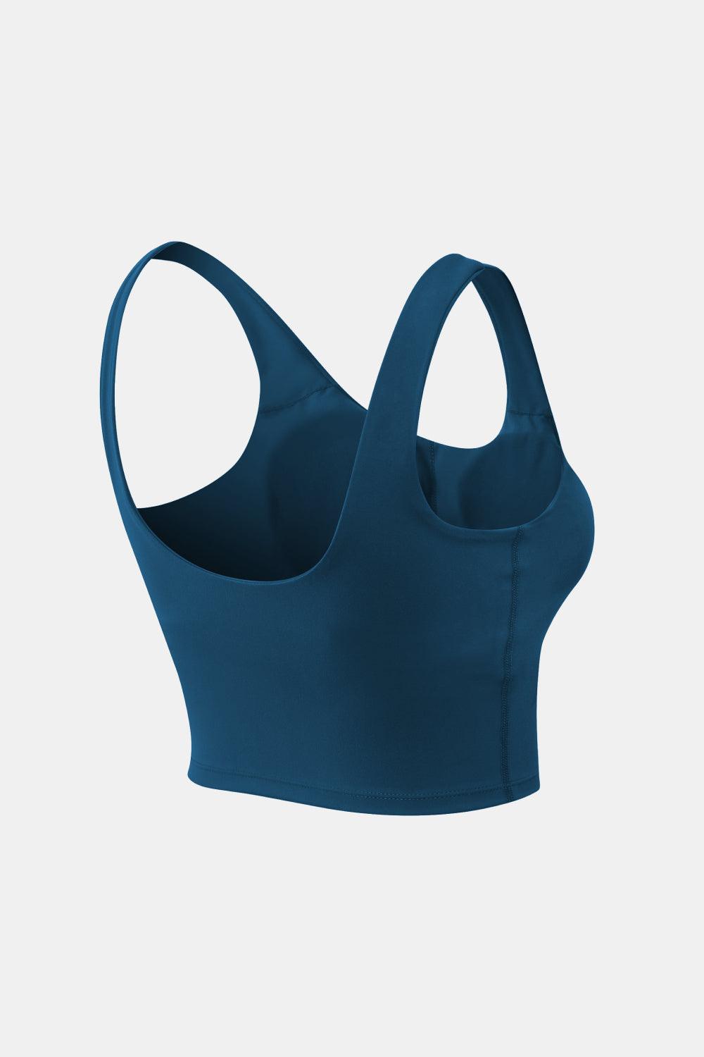 Cropped Scoop Neck Active Tank Top - Clothes For Her Online Store