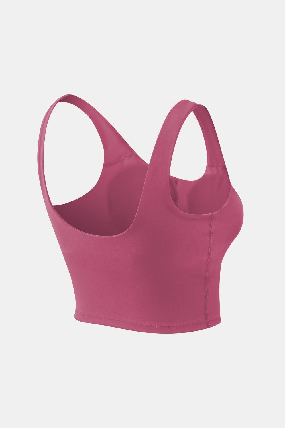 Cropped Scoop Neck Active Tank Top - Clothes For Her Online Store
