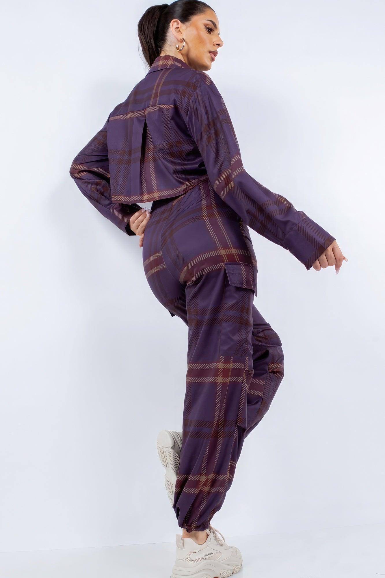 Cropped Shirt & Cargo Pants Set - Clothes For Her Online Store