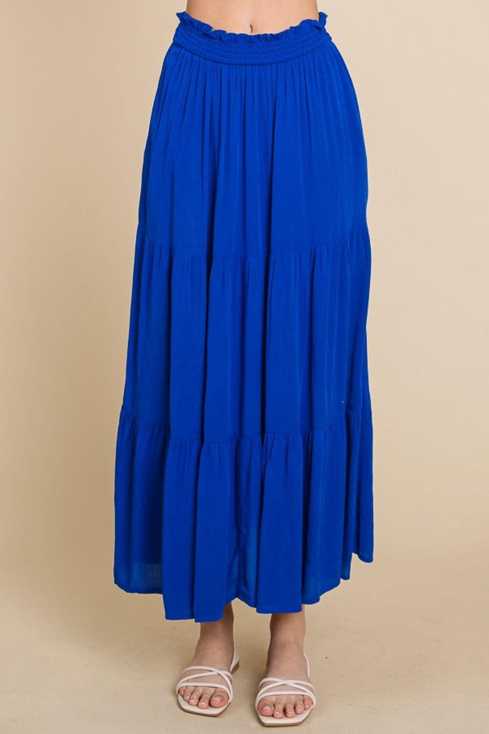 Culture Code Full Size Frill Ruched Midi Skirt - Clothes For Her Online Store