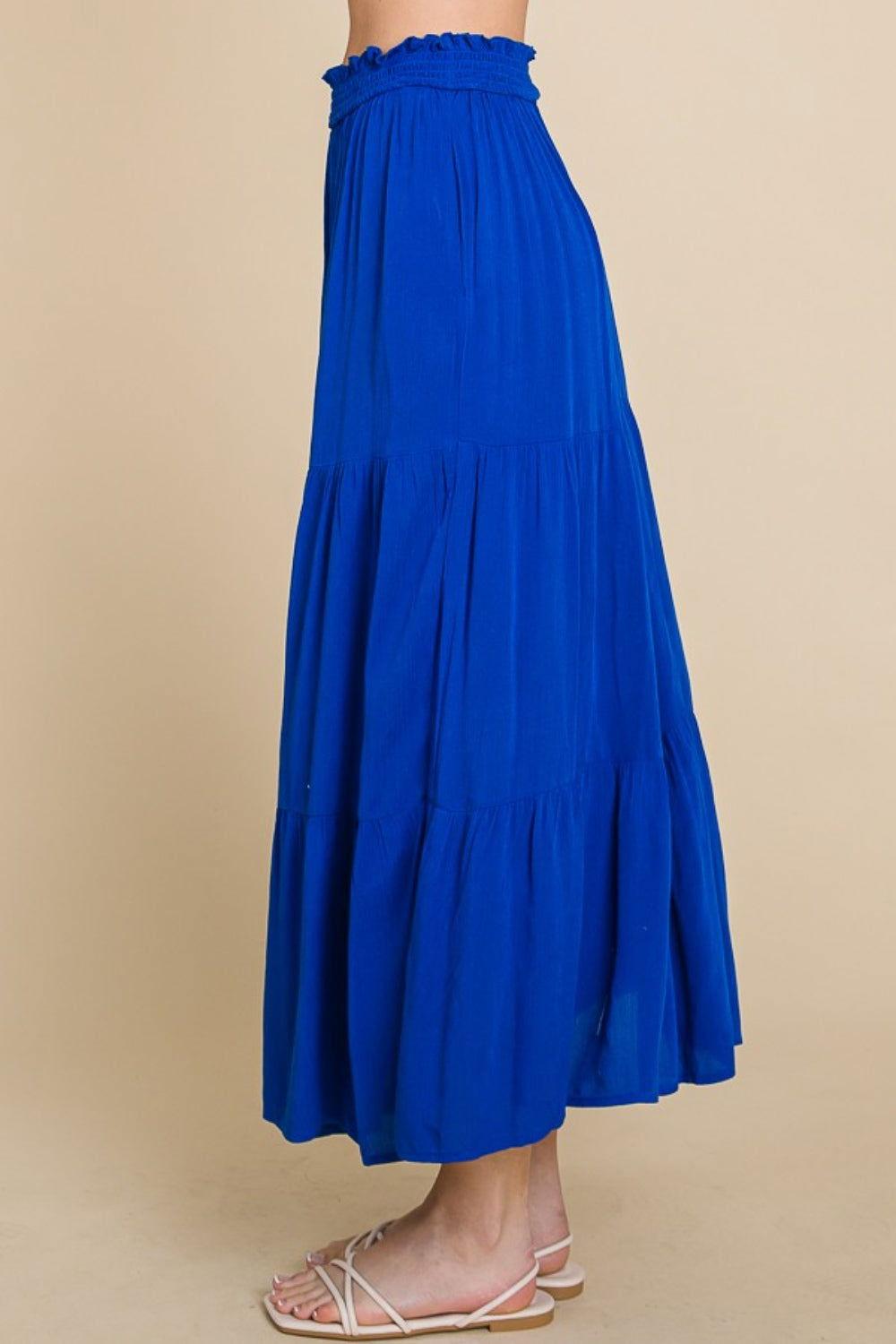 Culture Code Full Size Frill Ruched Midi Skirt - Clothes For Her Online Store