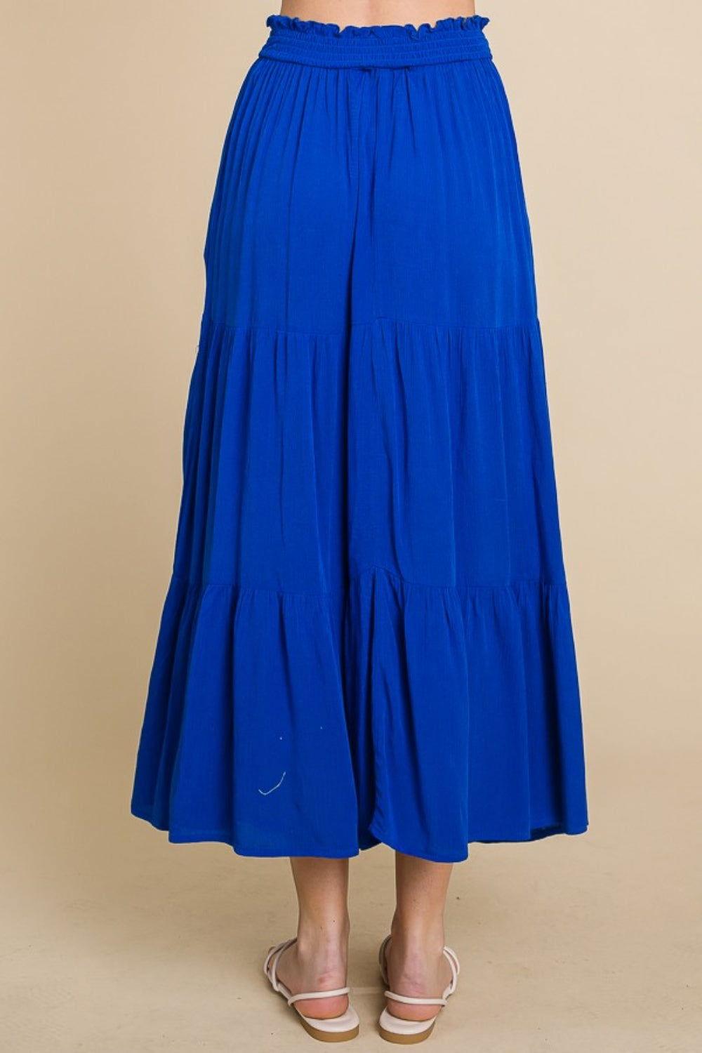 Culture Code Full Size Frill Ruched Midi Skirt - Clothes For Her Online Store