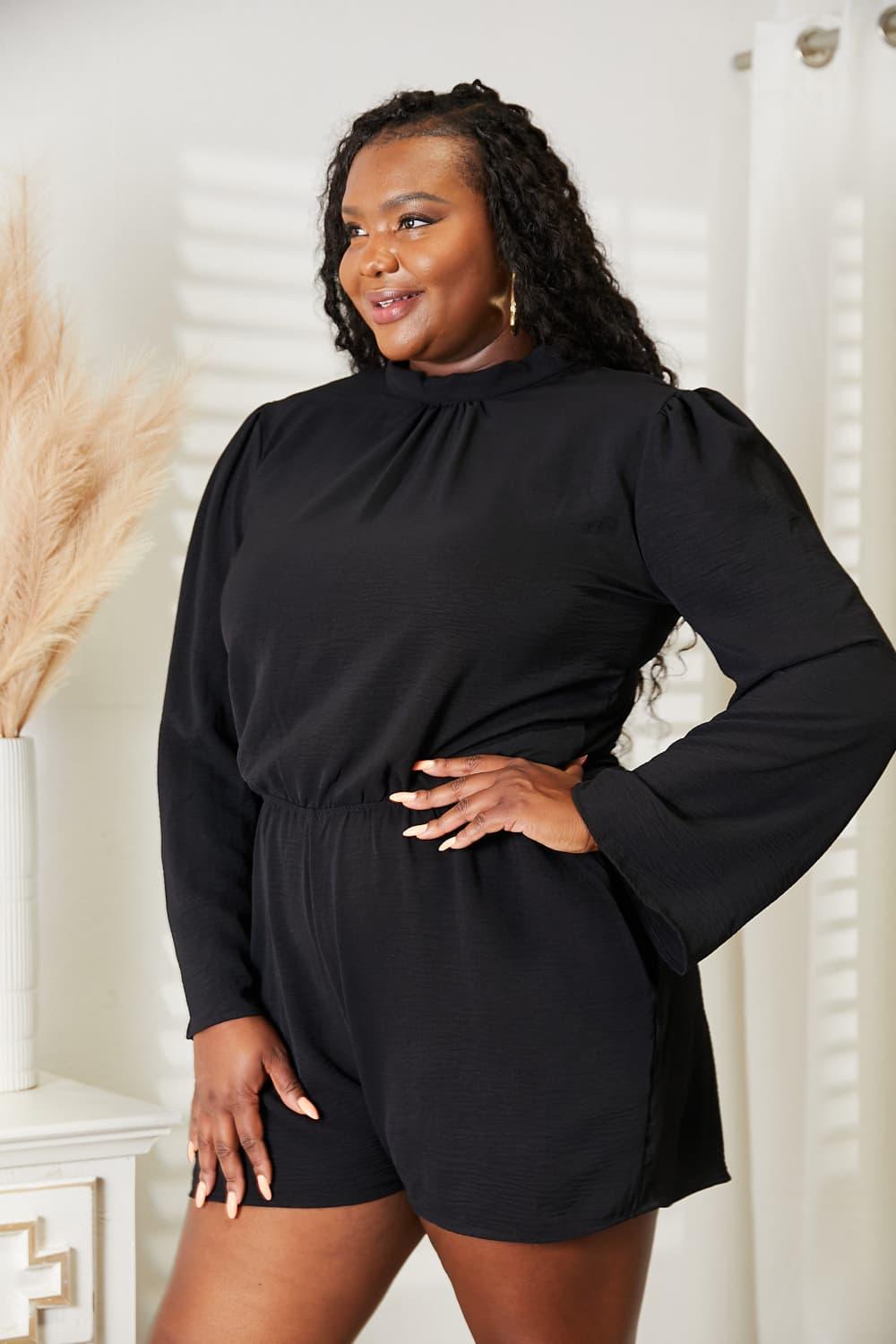 Culture Code Full Size Open Back Romper with Pockets - Clothes For Her Online Store