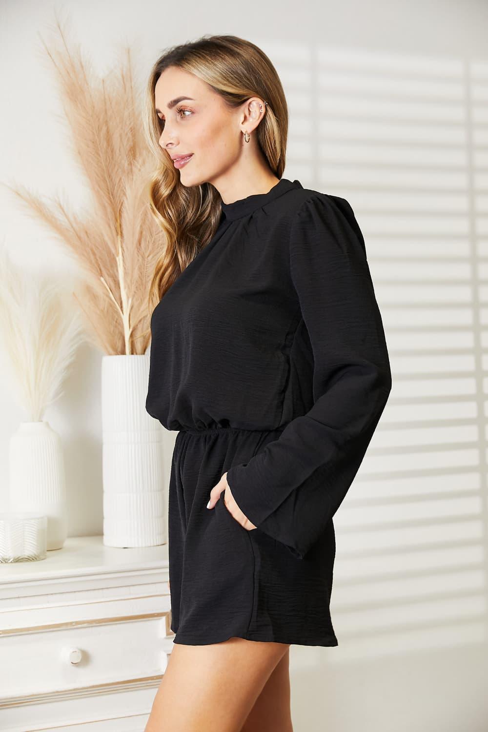 Culture Code Full Size Open Back Romper with Pockets - Clothes For Her Online Store