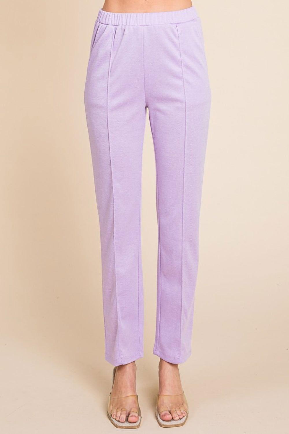 Culture Code Full Size Pin Tuck Detail Slim Pants - Clothes For Her Online Store