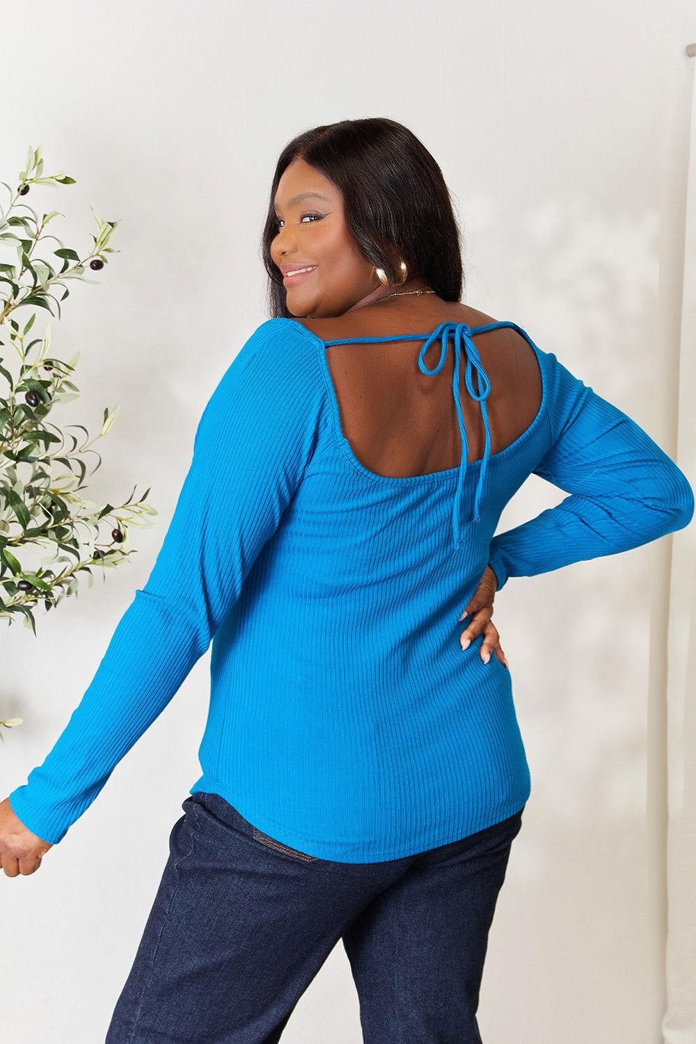 Culture Code Full Size Ribbed Sweetheart Neck Knit Top - Clothes For Her Online Store
