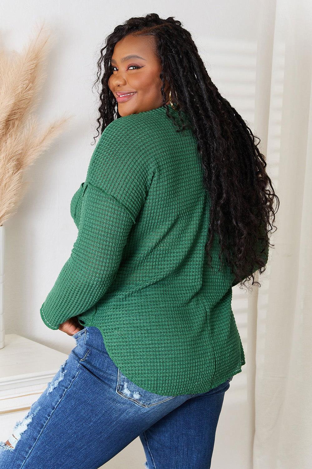 Culture Code Full Size Scoop Neck Patch Pocket Top - Clothes For Her Online Store