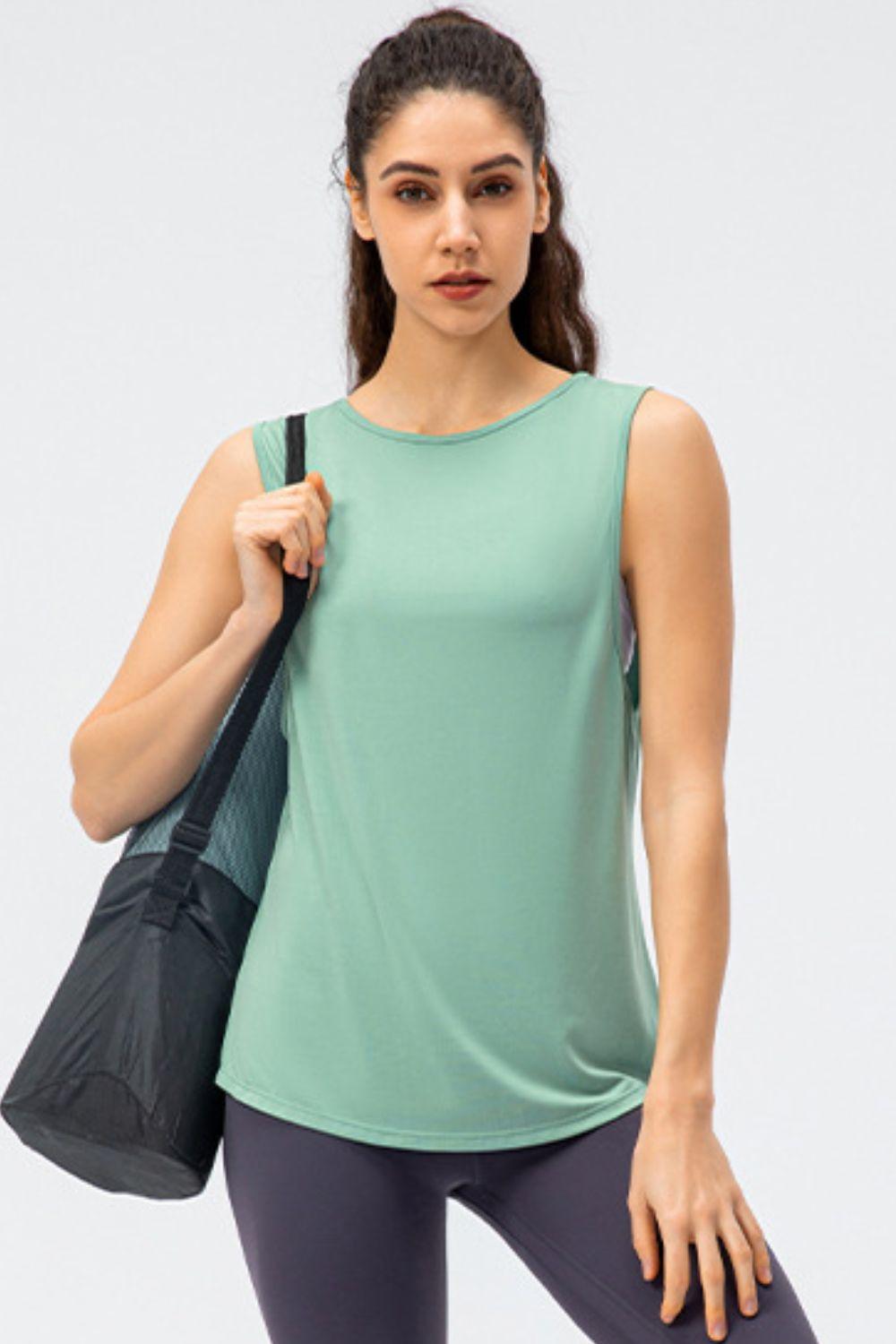 Cutout Reversible Active Tank - Clothes For Her Online Store