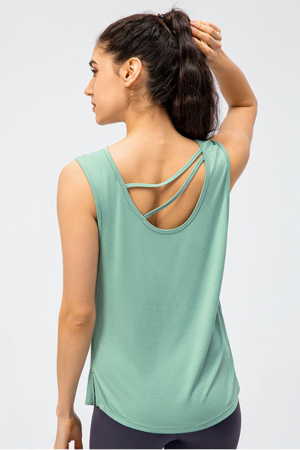 Cutout Reversible Active Tank - Clothes For Her Online Store