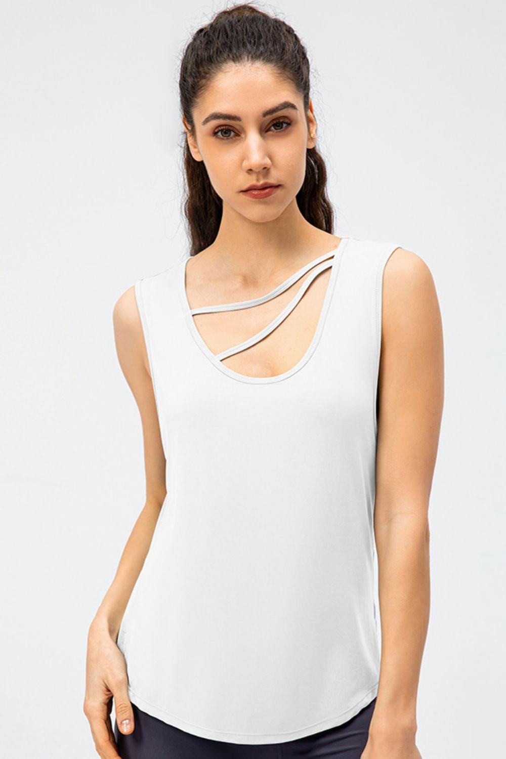 Cutout Reversible Active Tank - Clothes For Her Online Store