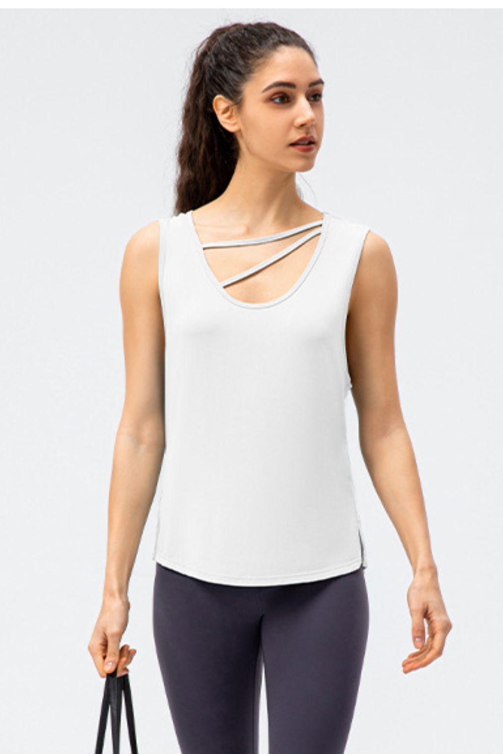 Cutout Reversible Active Tank - Clothes For Her Online Store