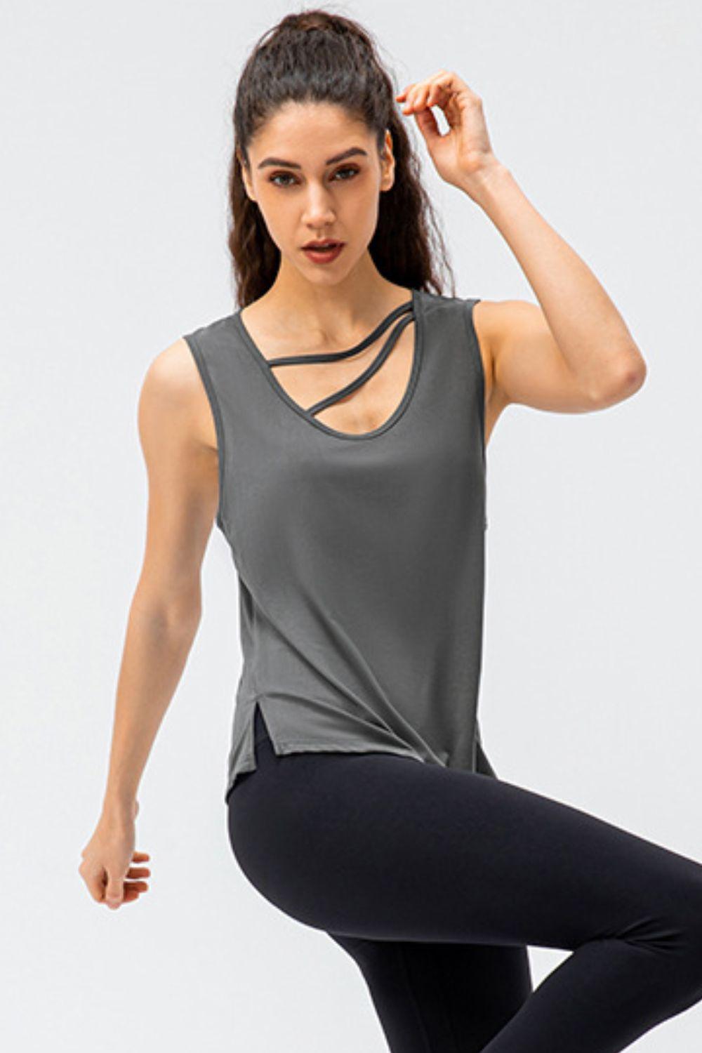 Cutout Reversible Active Tank - Clothes For Her Online Store