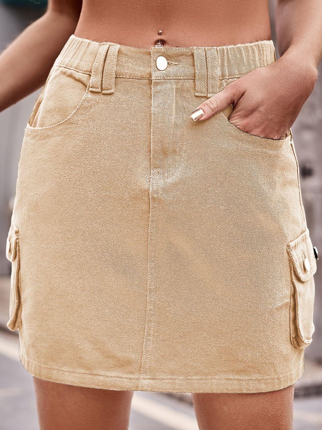 Denim Mini Skirt with Pockets - Clothes For Her Online Store