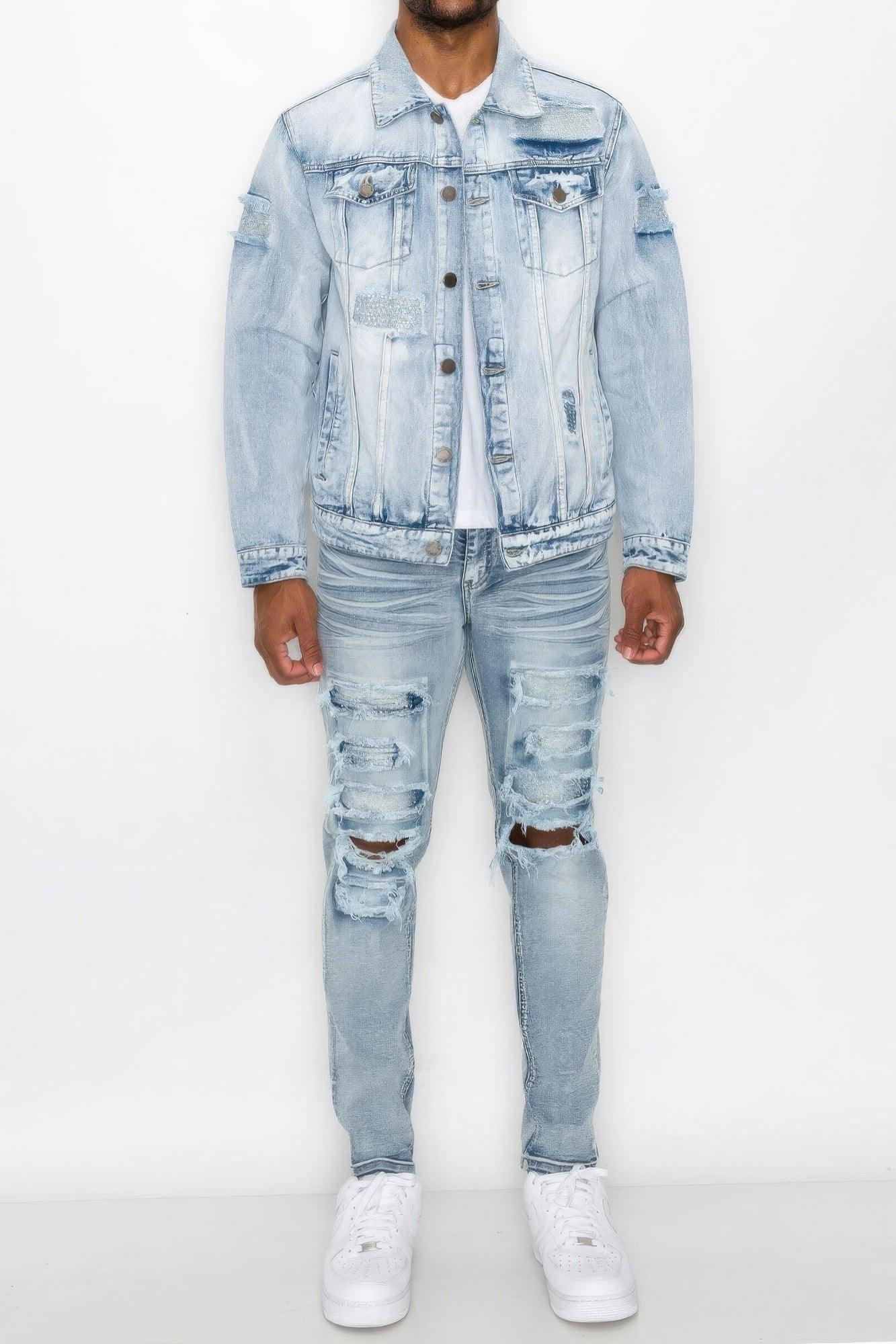 Diamond Denim Jacket - Clothes For Her Online Store