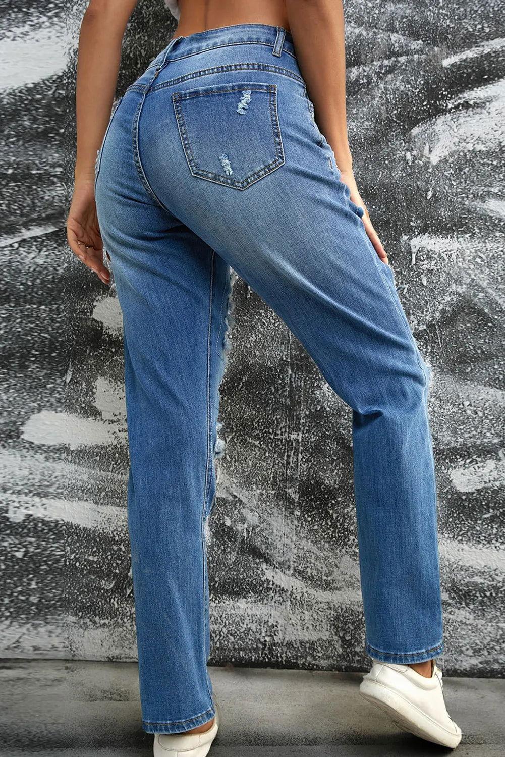 Distressed Sequin Pumpkin Jeans - Clothes For Her Online Store