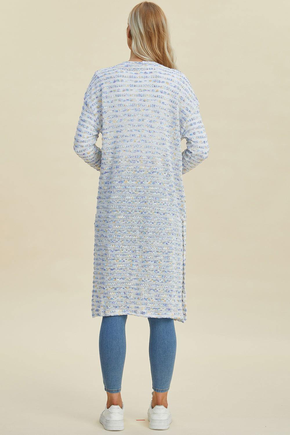 Double Take Full Size Open Front Longline Cardigan - Clothes For Her Online Store