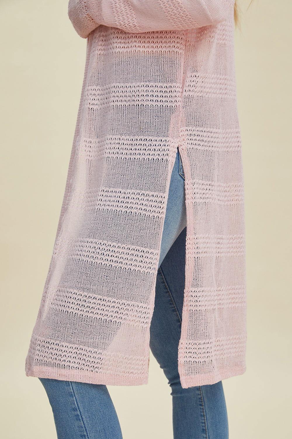 Double Take Full Size Open Front Longline Cardigan - Clothes For Her Online Store