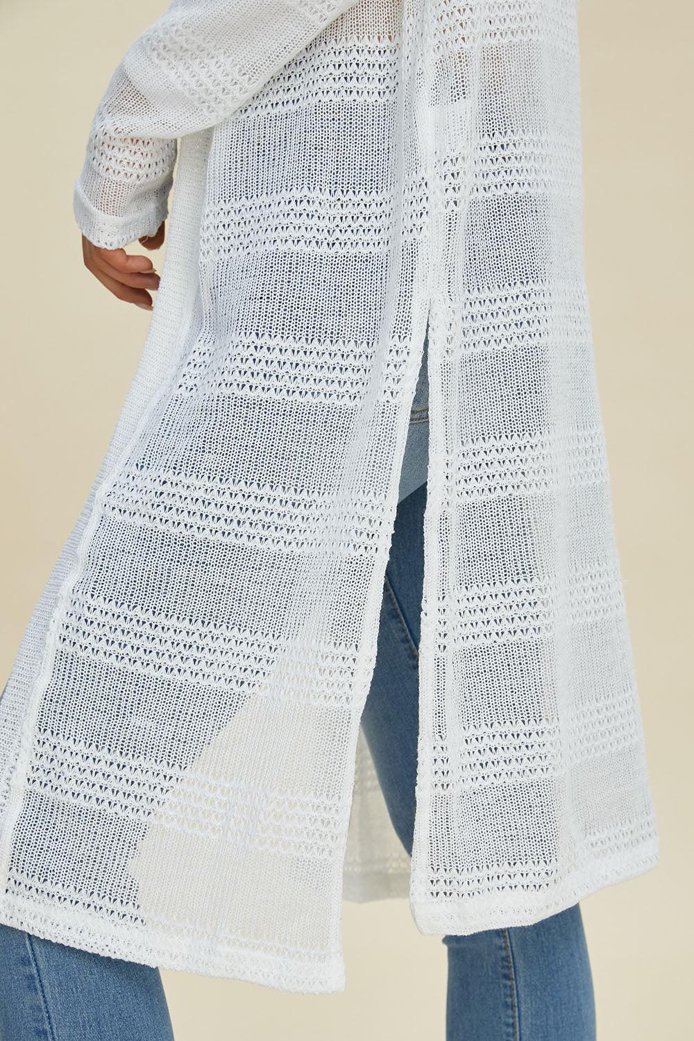 Double Take Full Size Open Front Longline Cardigan - Clothes For Her Online Store