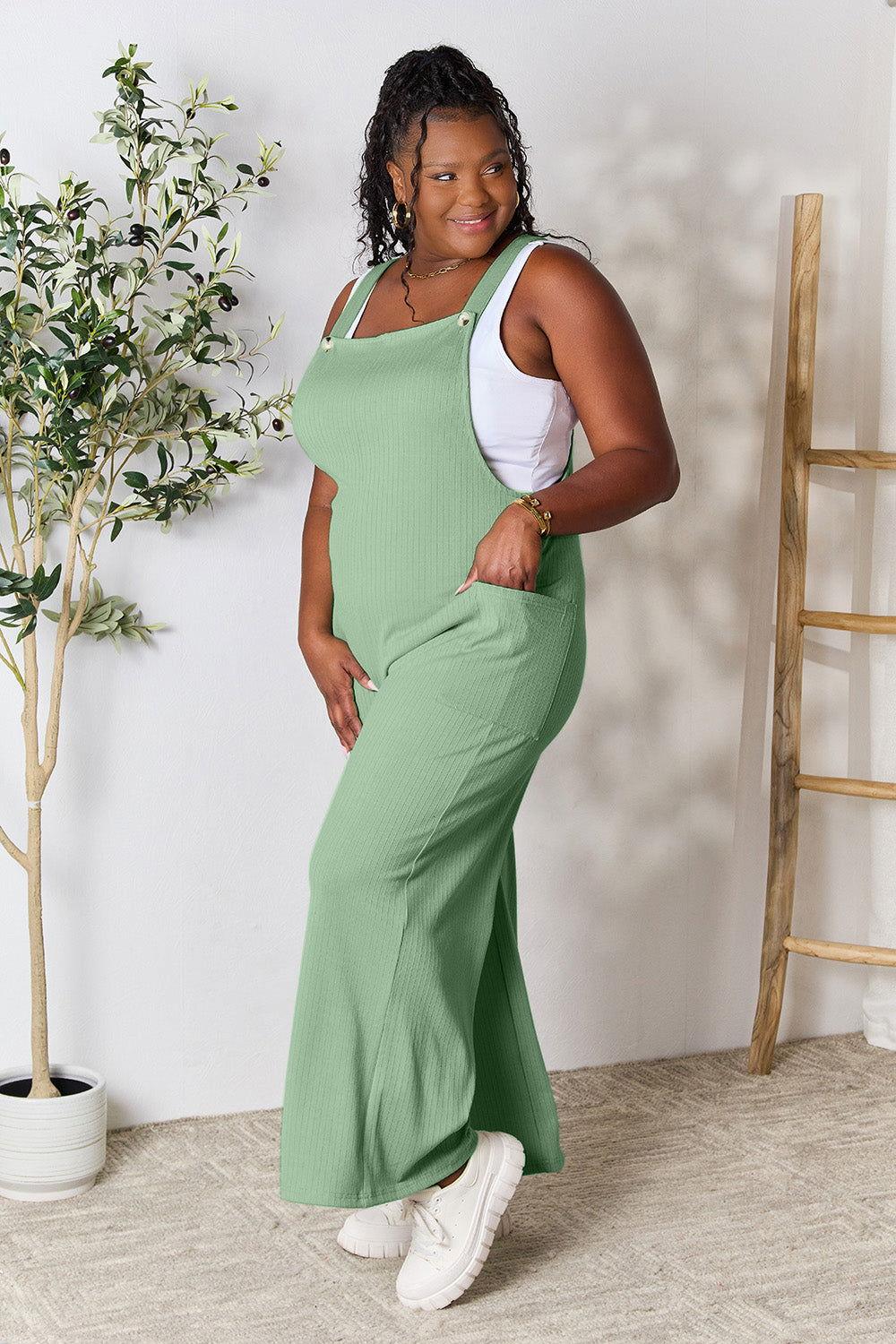 Double Take Full Size Wide Strap Overall with Pockets - Clothes For Her Online Store