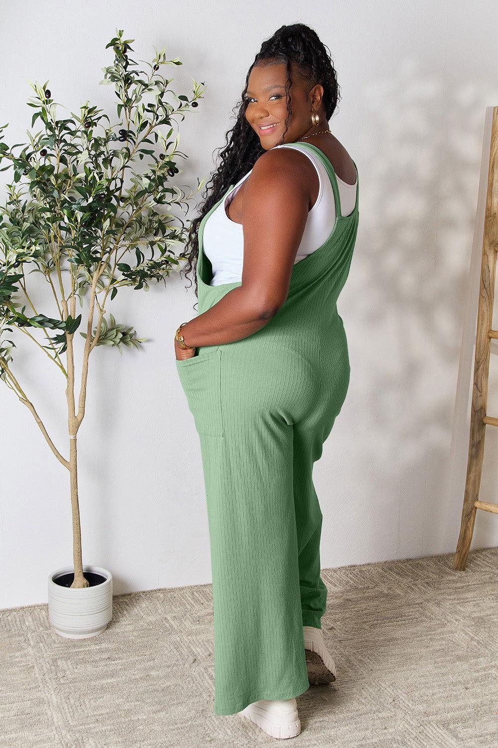 Double Take Full Size Wide Strap Overall with Pockets - Clothes For Her Online Store