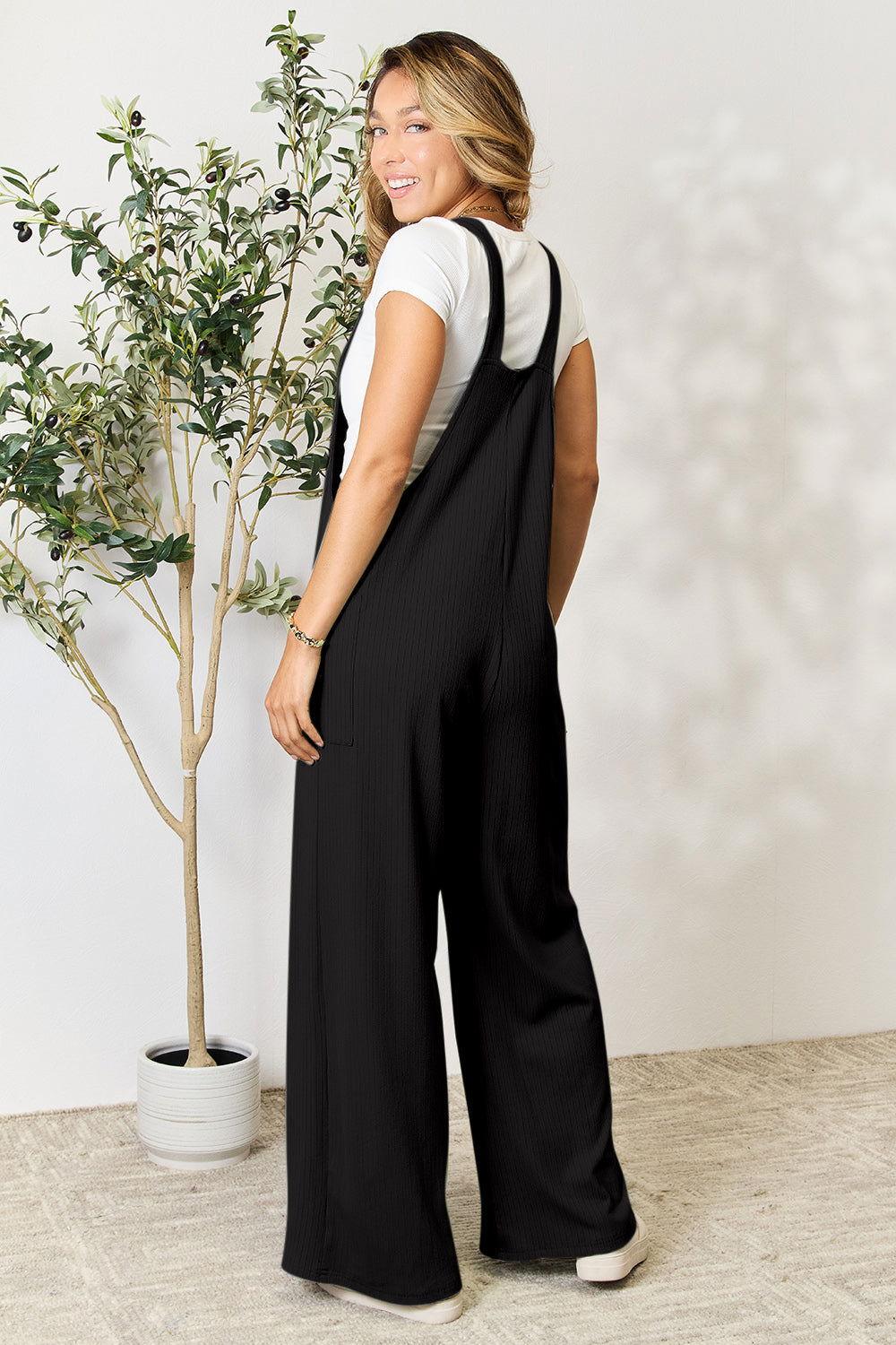 Double Take Full Size Wide Strap Overall with Pockets - Clothes For Her Online Store