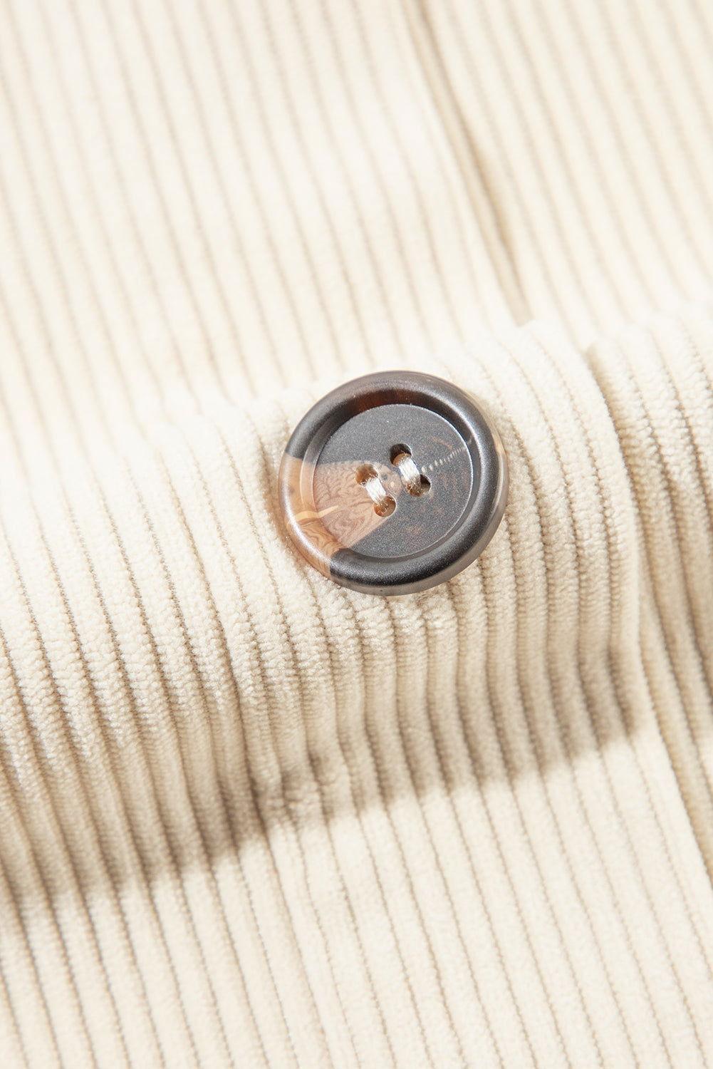 Drawstring Button Up Long Sleeve Hooded Jacket - Clothes For Her Online Store