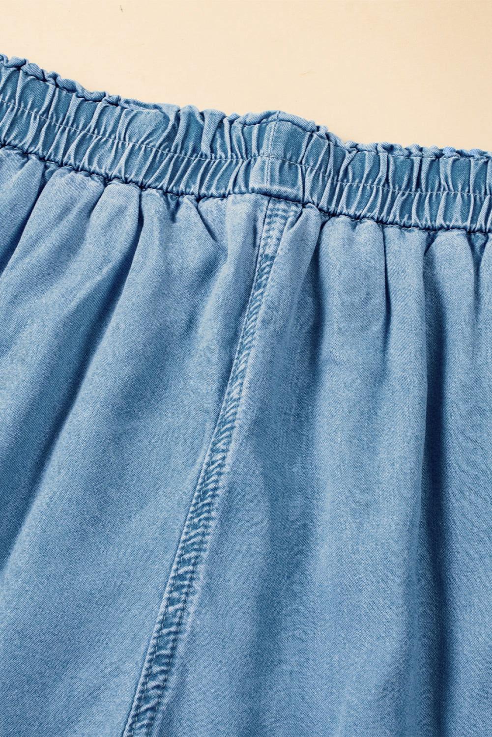 Drawstring Cargo Pocket Wide Leg Jeans - Clothes For Her Online Store